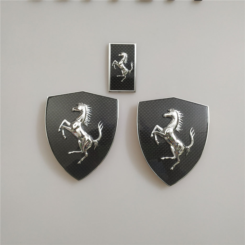 Ferrari F8 Spider&Tributo Carbon Fiber Fender Shield Rear Horse Badge Script Kit Italiaspares