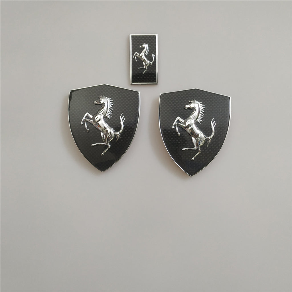 Ferrari F8 Spider&Tributo Carbon Fiber Fender Shield Rear Horse Badge Script Kit Italiaspares