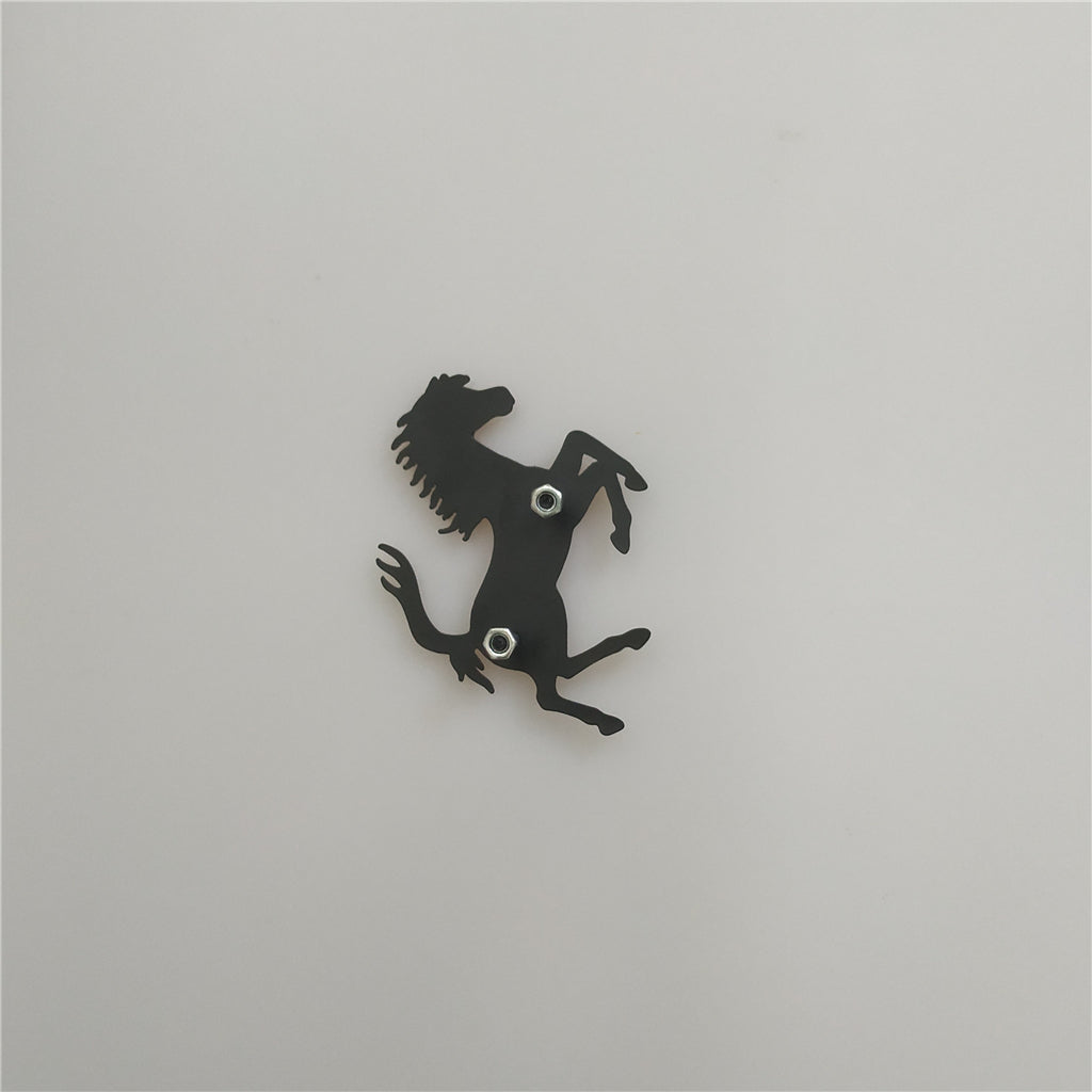 1X Ferrari Roma Rear Bumper Matte Black Horse Emblem Badge Italiaspares