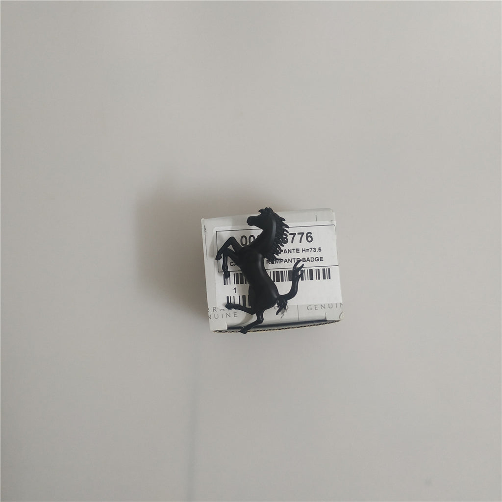 1X Ferrari Roma Rear Bumper Matte Black Horse Emblem Badge Italiaspares