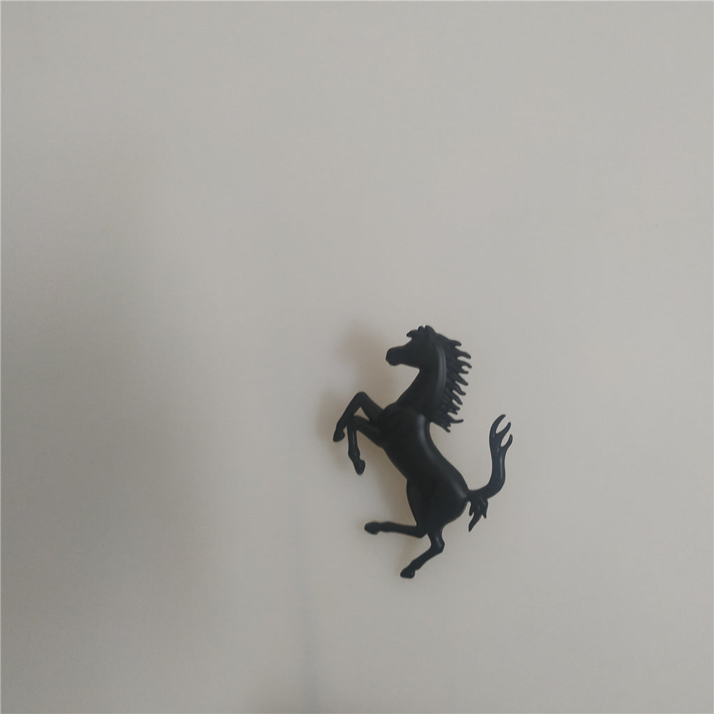 1X Ferrari Roma Rear Bumper Matte Black Horse Emblem Badge Italiaspares
