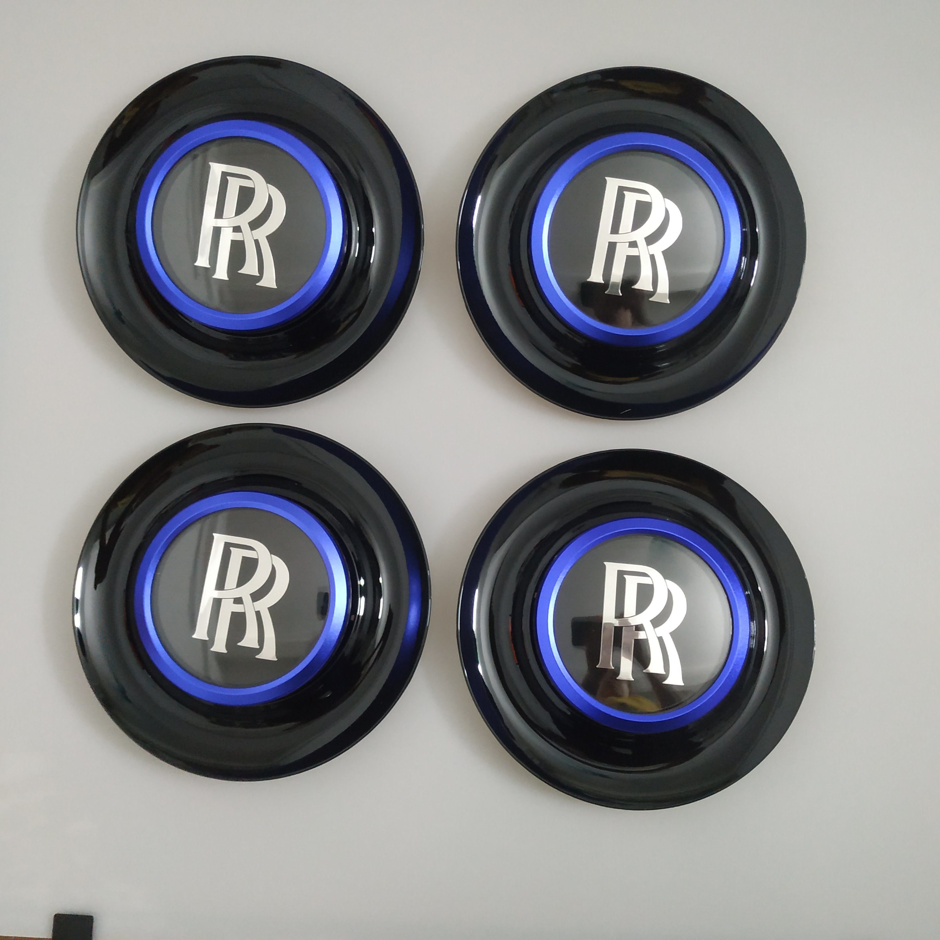 Rolls Royce Center Cap Bezel Black Ghost Dawn Wraith Blue Wheel Modify Kit Italiaspares