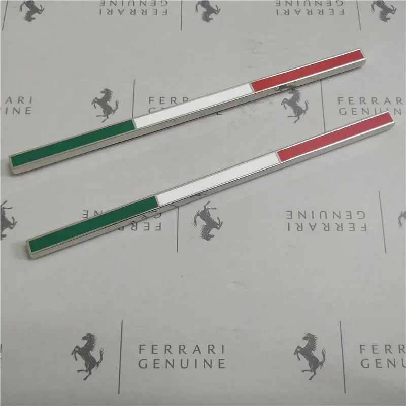 2XFerrari Italian Flag Badge Sidehead Skirts Italiaspares