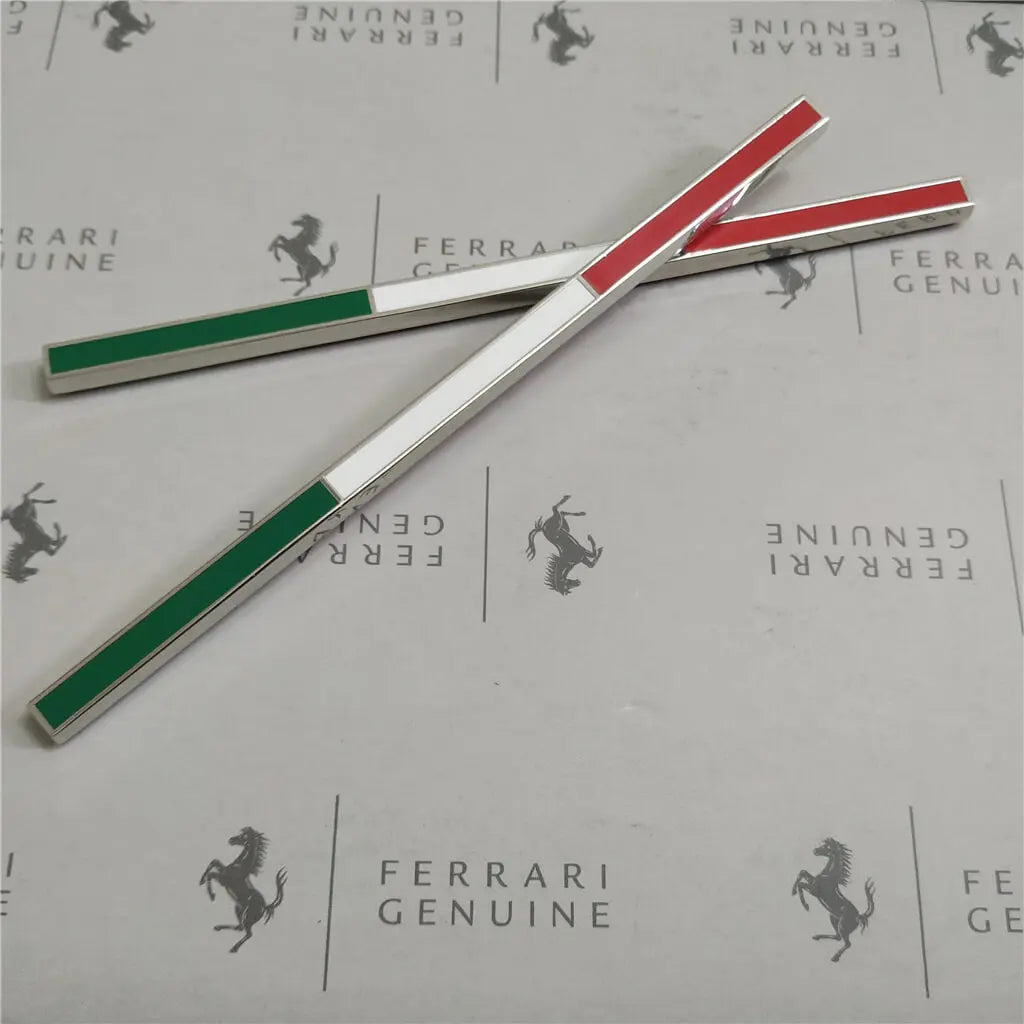 2XFerrari Italian Flag Badge Sidehead Skirts Italiaspares