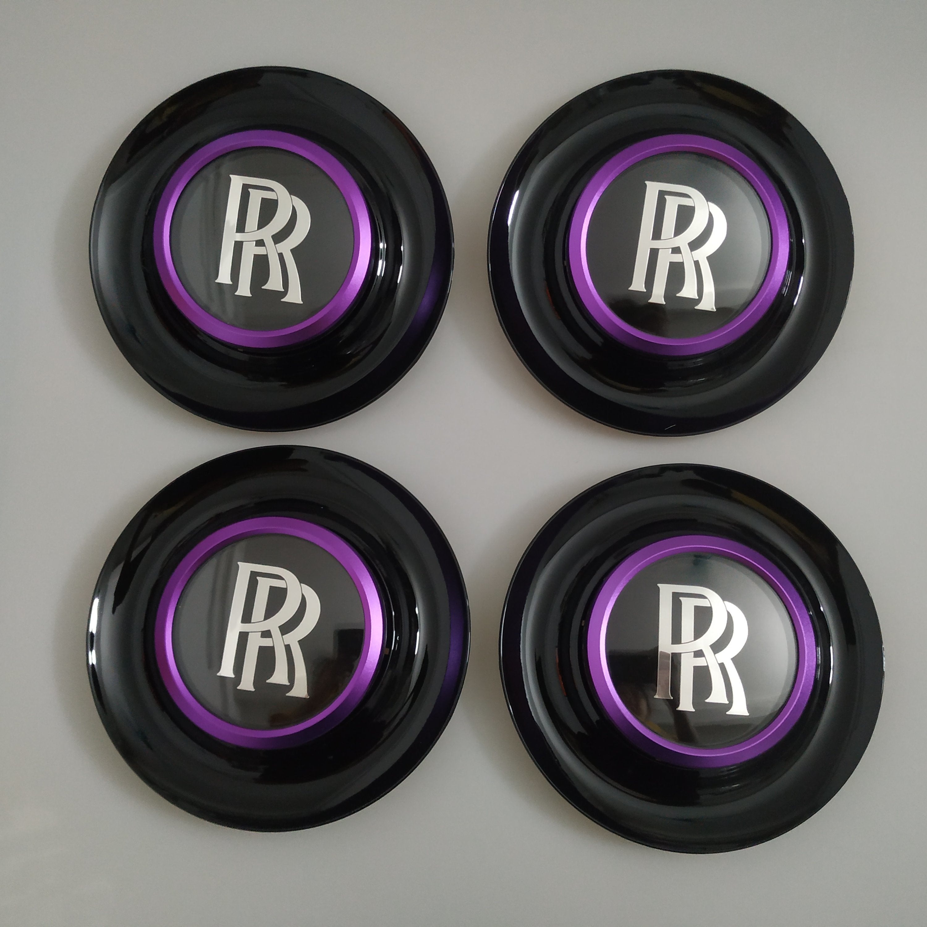 Rolls Royce Center Cap Bezel Black Ghost Dawn Wraith Purple Wheel Modify Kit Italiaspares