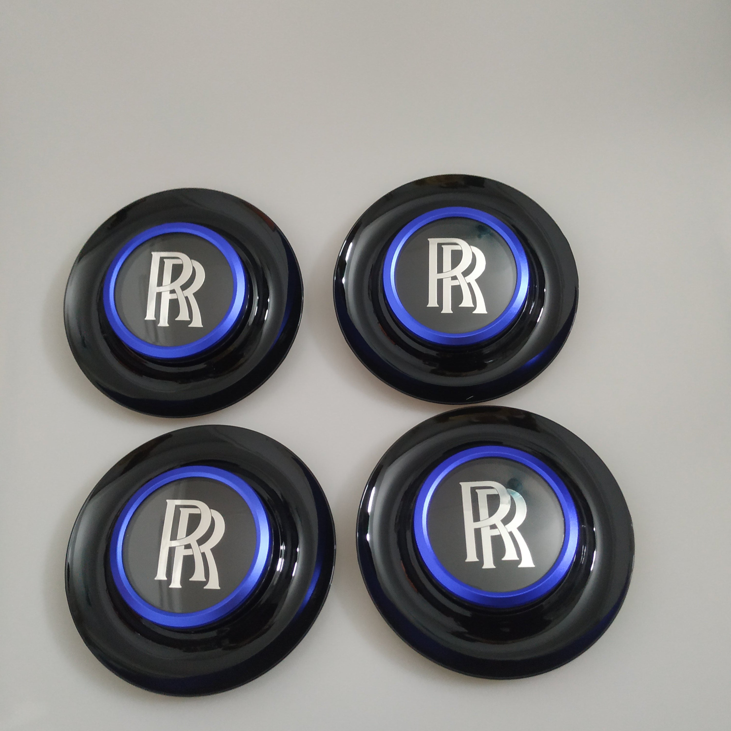 Rolls Royce Center Cap Bezel Black Ghost Dawn Wraith Blue Wheel Modify Kit Italiaspares