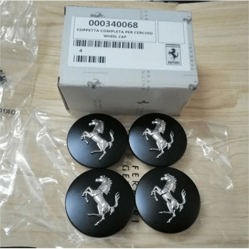 Ferrari 430 458 California Centre Wheel Caps Set Matte Black Italiaspares