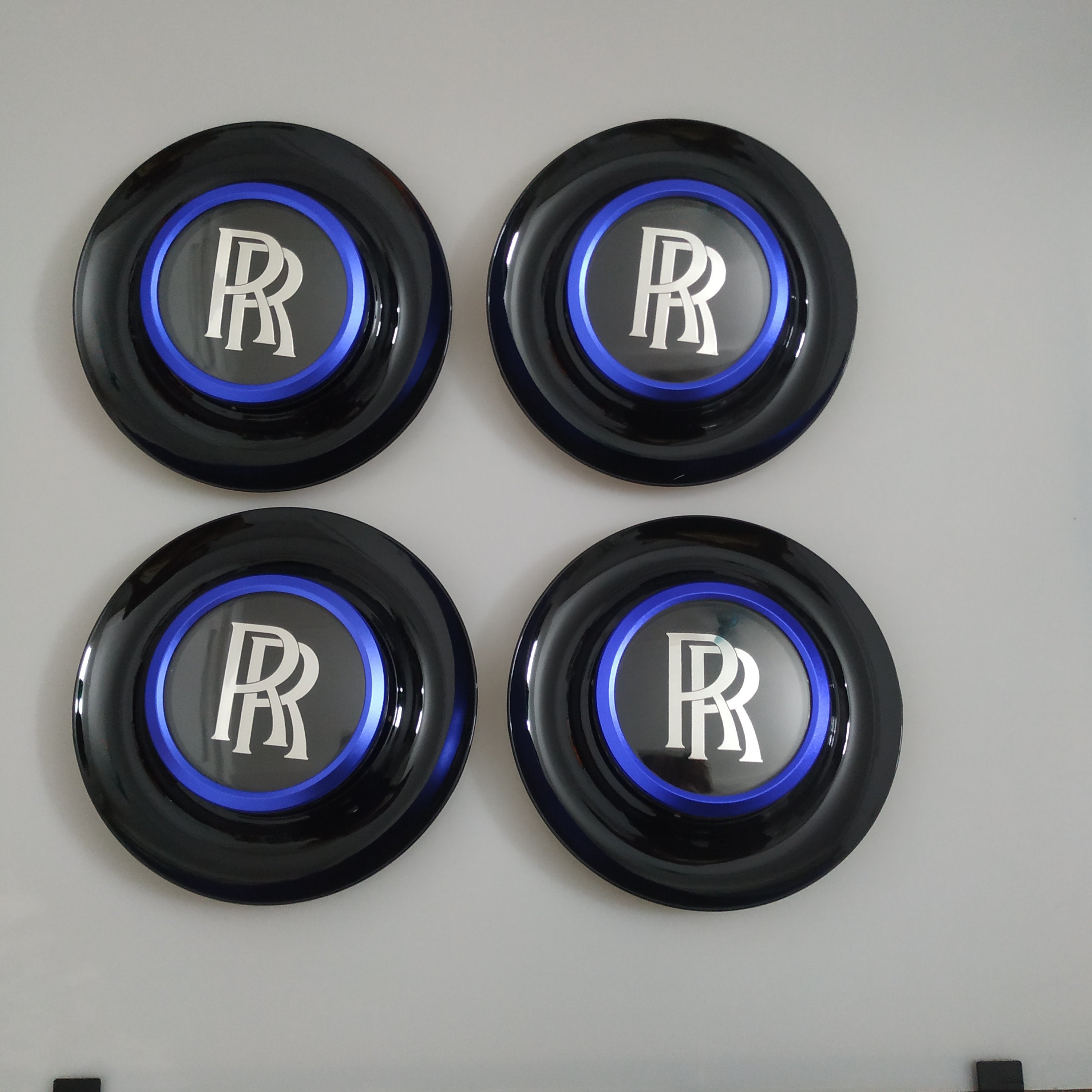 Rolls Royce Center Cap Bezel Black Ghost Dawn Wraith Blue Wheel Modify Kit Italiaspares