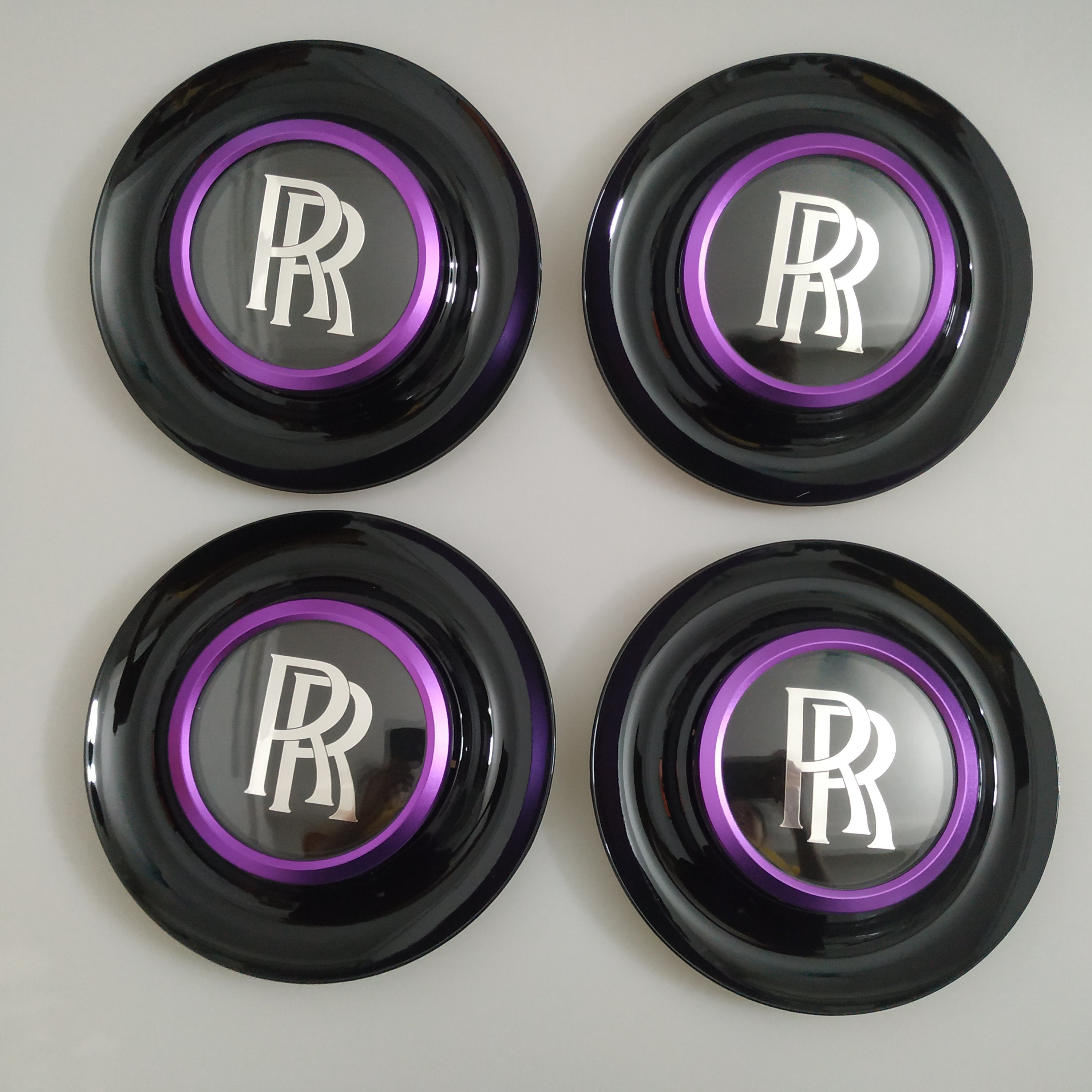 Rolls Royce Center Cap Bezel Black Ghost Dawn Wraith Purple Wheel Modify Kit Italiaspares
