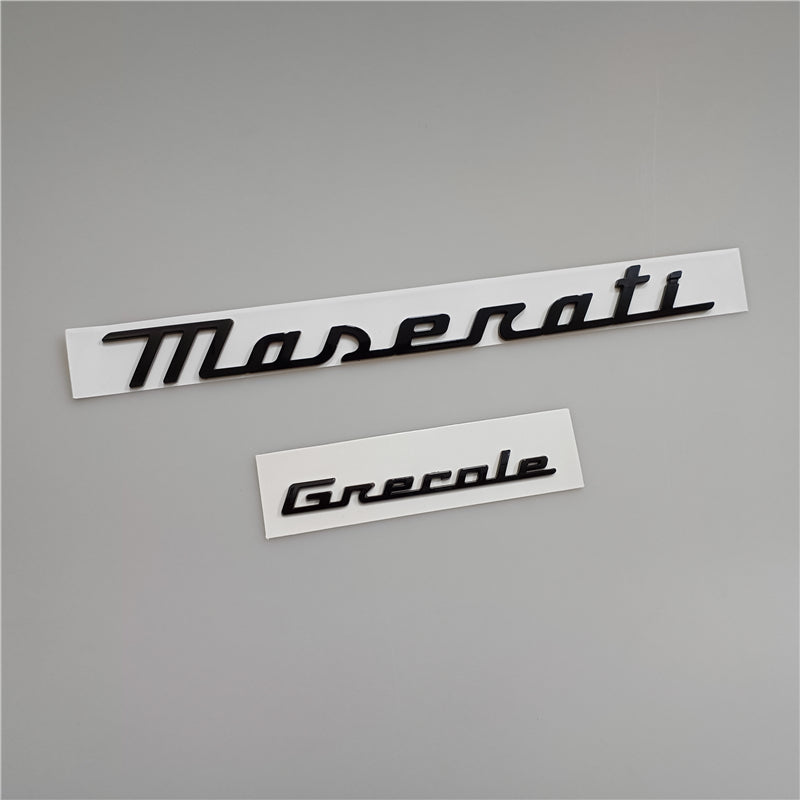 Maserati New Quattroporte Grecale Levante MC20 Rear Glassy Black Emblem Kit Italiaspares