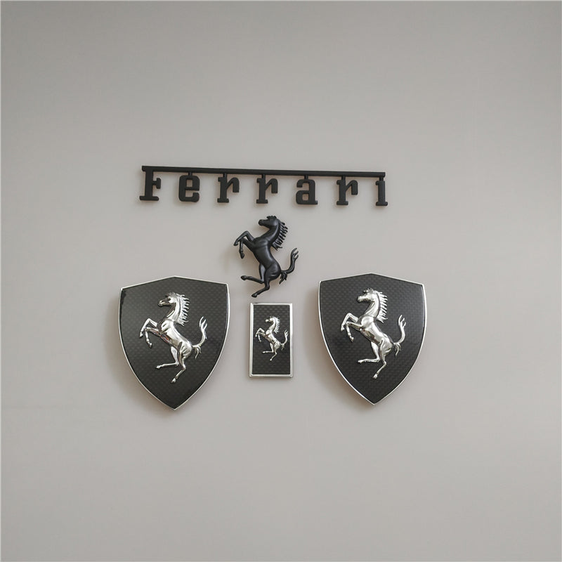 Ferrari F8 Spider&Tributo Carbon Fiber Fender Shield Rear Horse Badge Script Kit Italiaspares