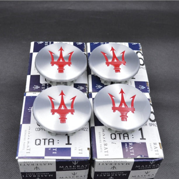 4X Genuine Maserati Granturismo Quattroporte Silver With Red Center Cap#82364606 Factory