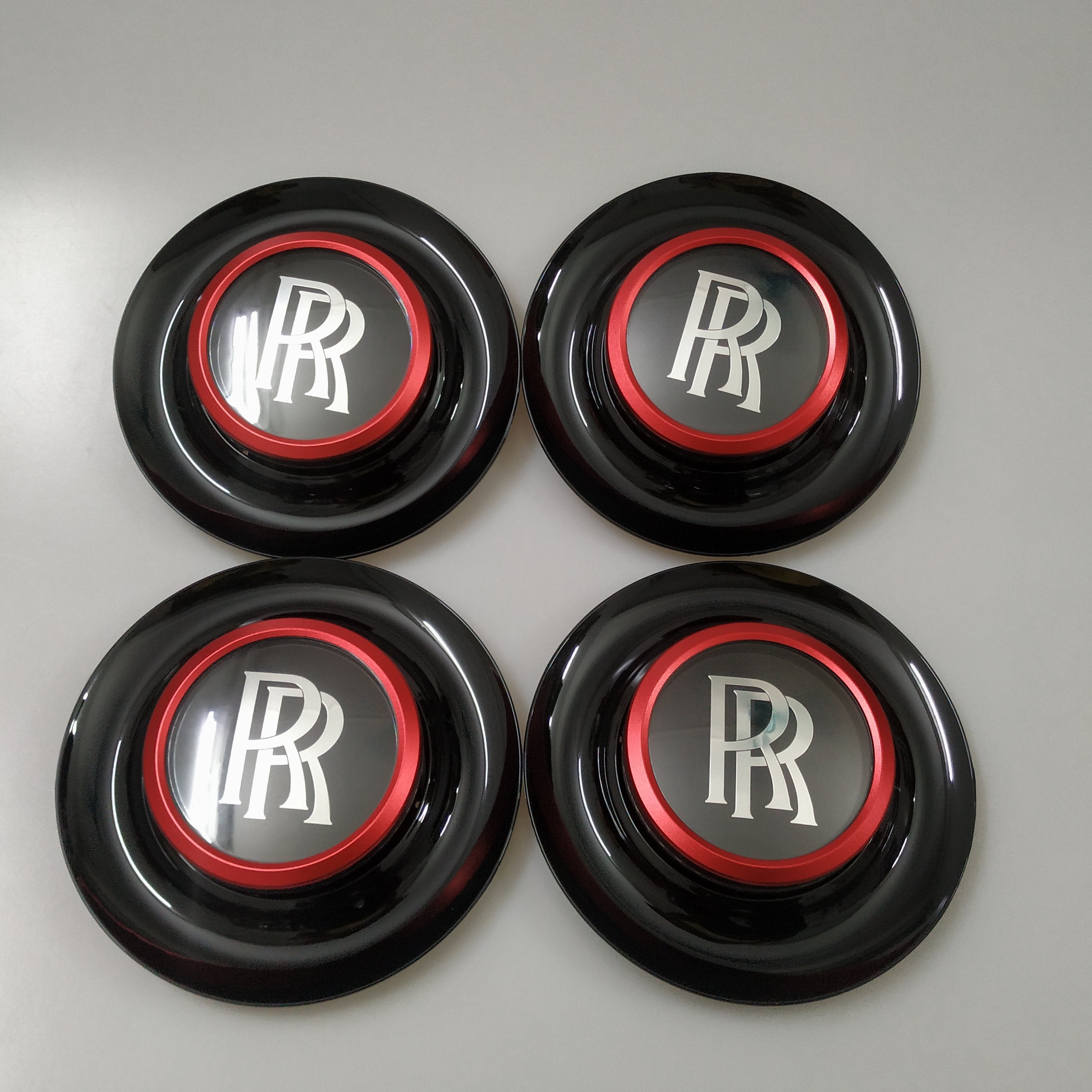 Rolls Royce Center Cap Bezel Black Ghost Dawn Wraith Red Wheel Modify Kit Italiaspares