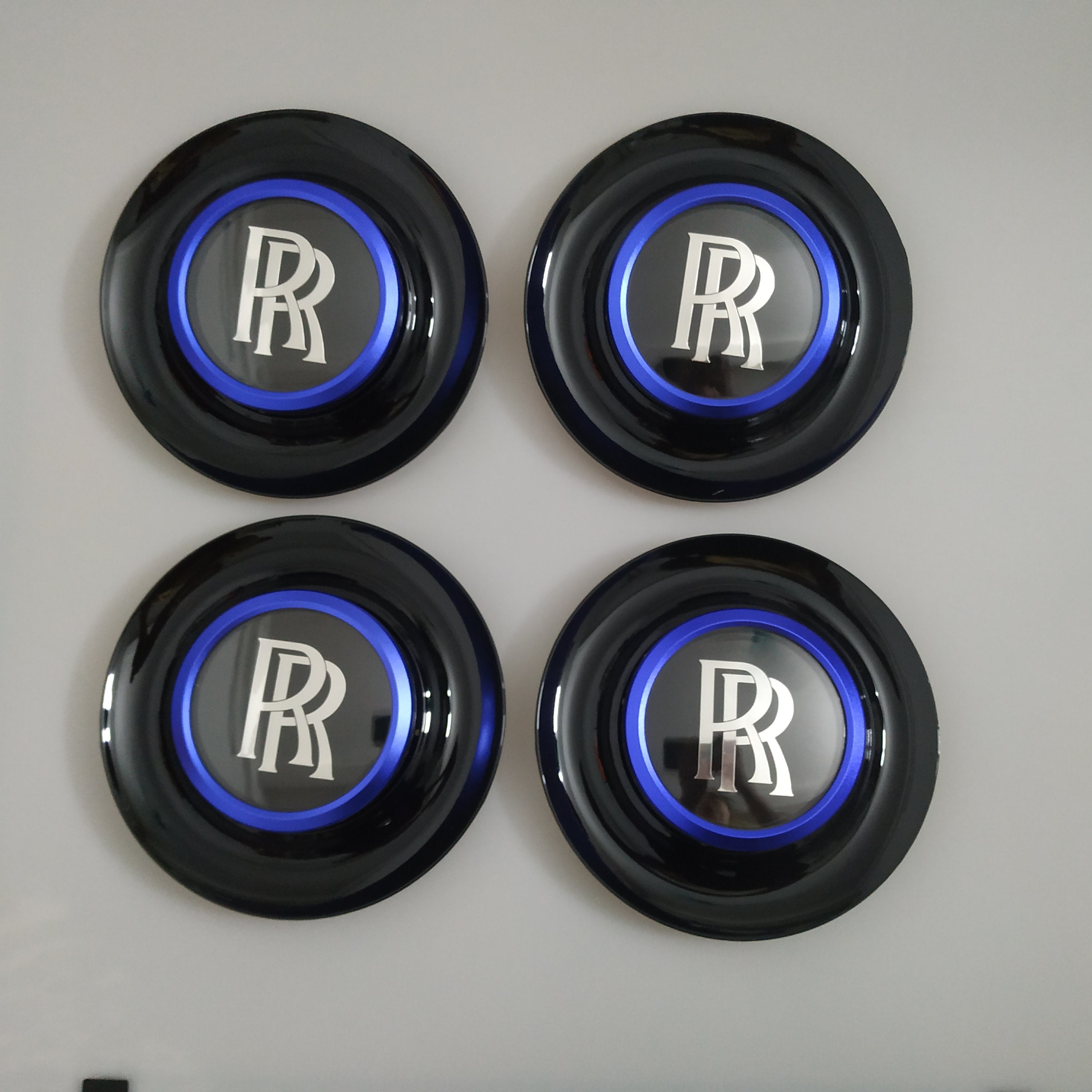 Rolls Royce Center Cap Bezel Black Ghost Dawn Wraith Blue Wheel Modify Kit Italiaspares