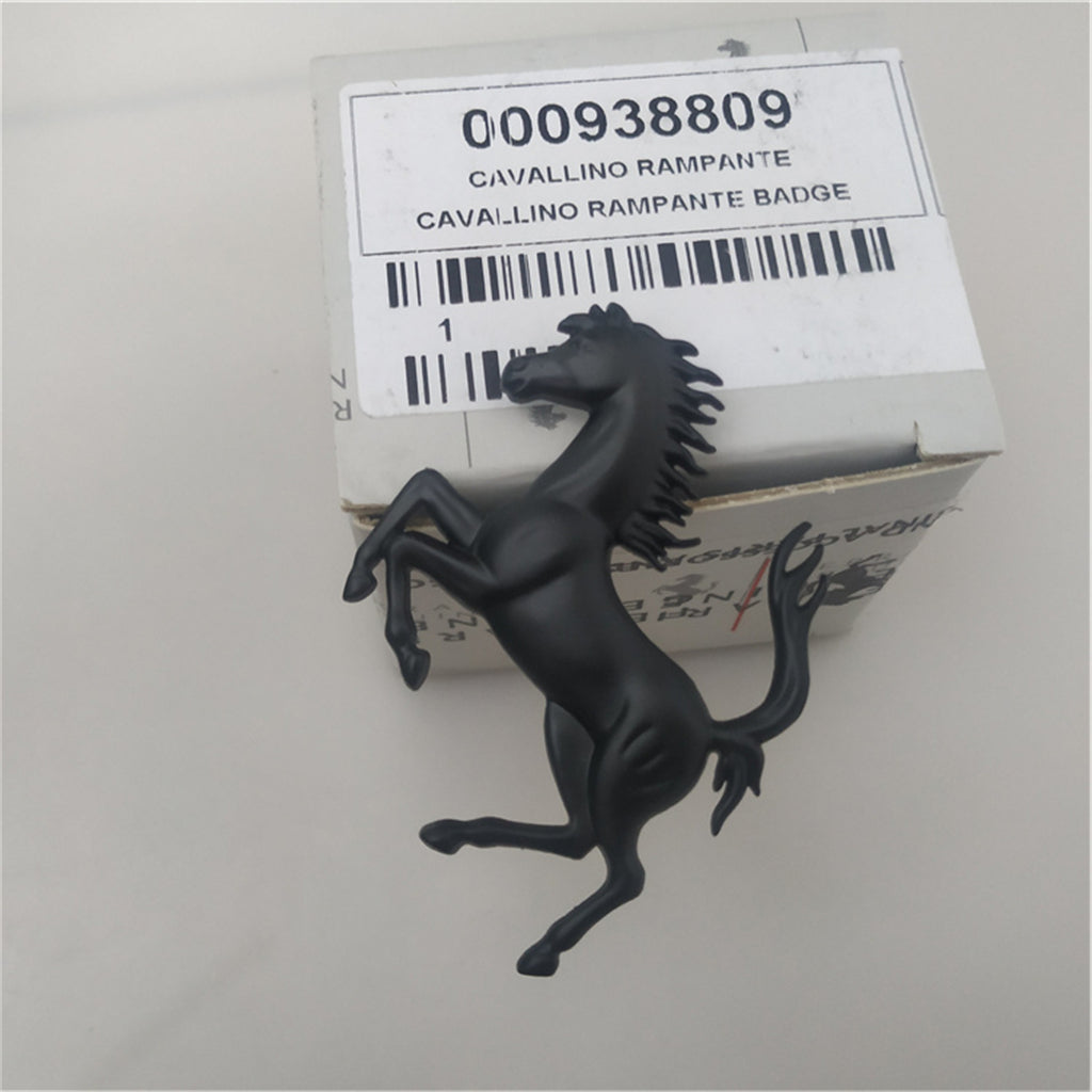 1X Ferrari Roma Front Bumper Matte Black Horse Emblem Badge Italiaspares