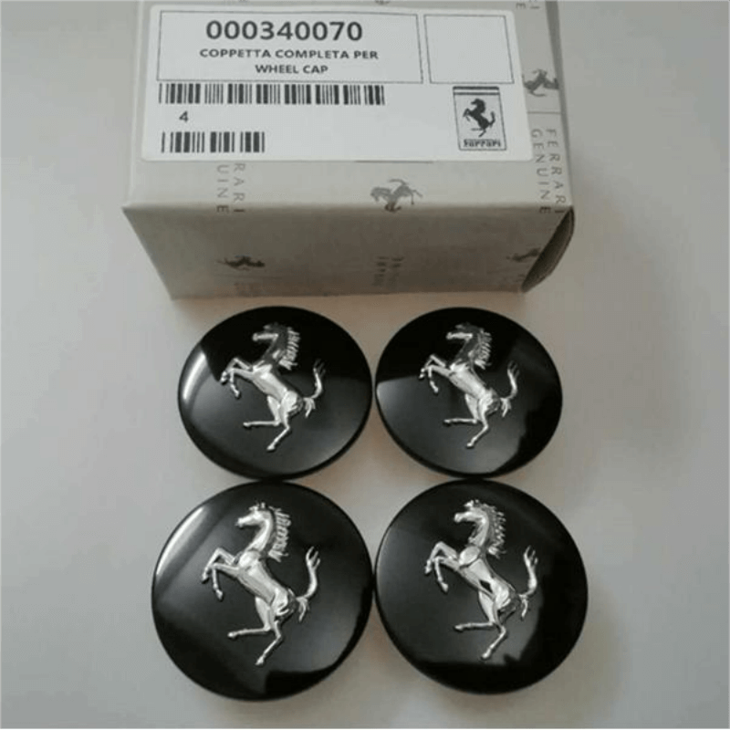 Ferrari 430 458 California Centre Wheel Caps Bright Black Kit Italiaspares
