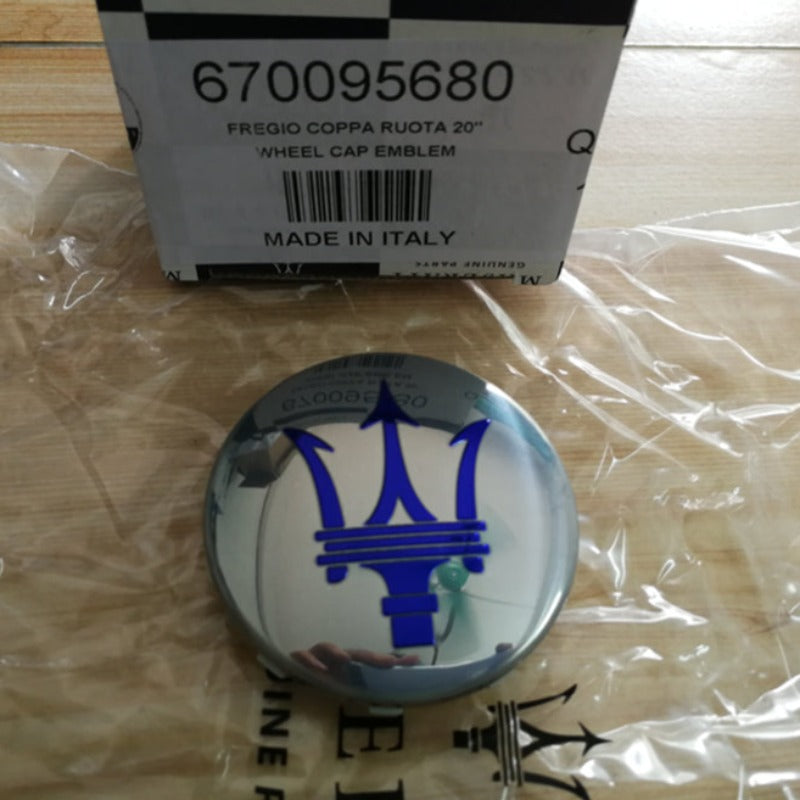 Genuine Maserati 2017 Quattroporte Chrome Blue Wheel Centre Cap 670095680 Factory