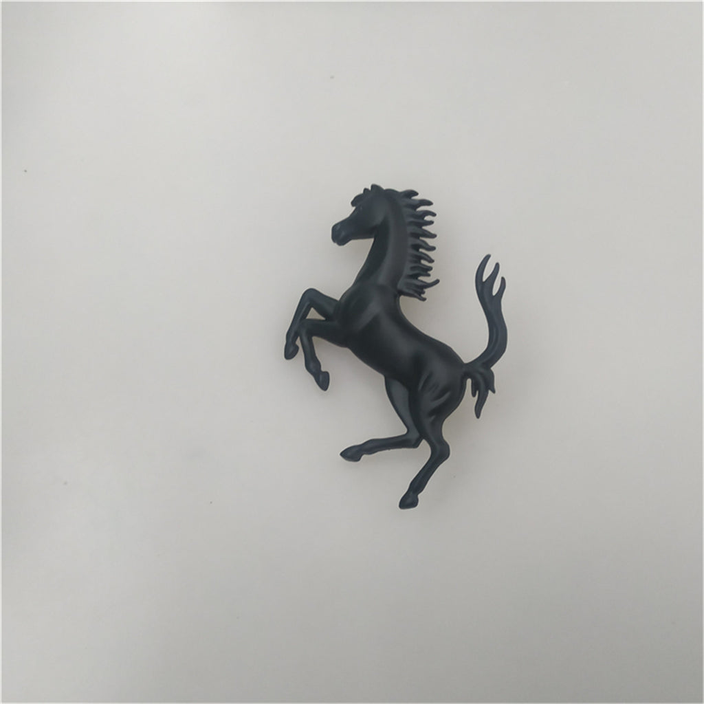 1X Ferrari Roma Front Bumper Matte Black Horse Emblem Badge Italiaspares