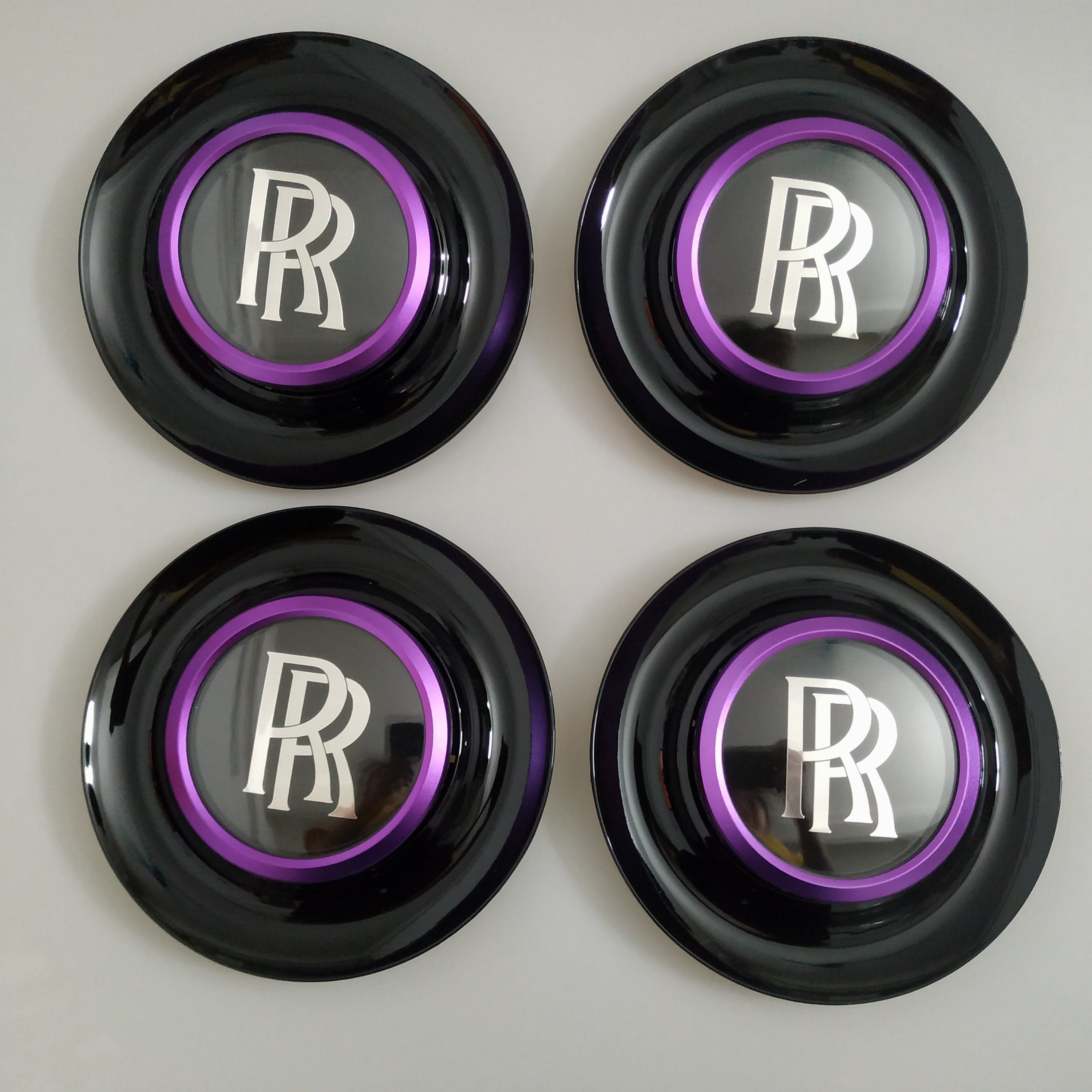 Rolls Royce Center Cap Bezel Black Ghost Dawn Wraith Purple Wheel Modify Kit Italiaspares