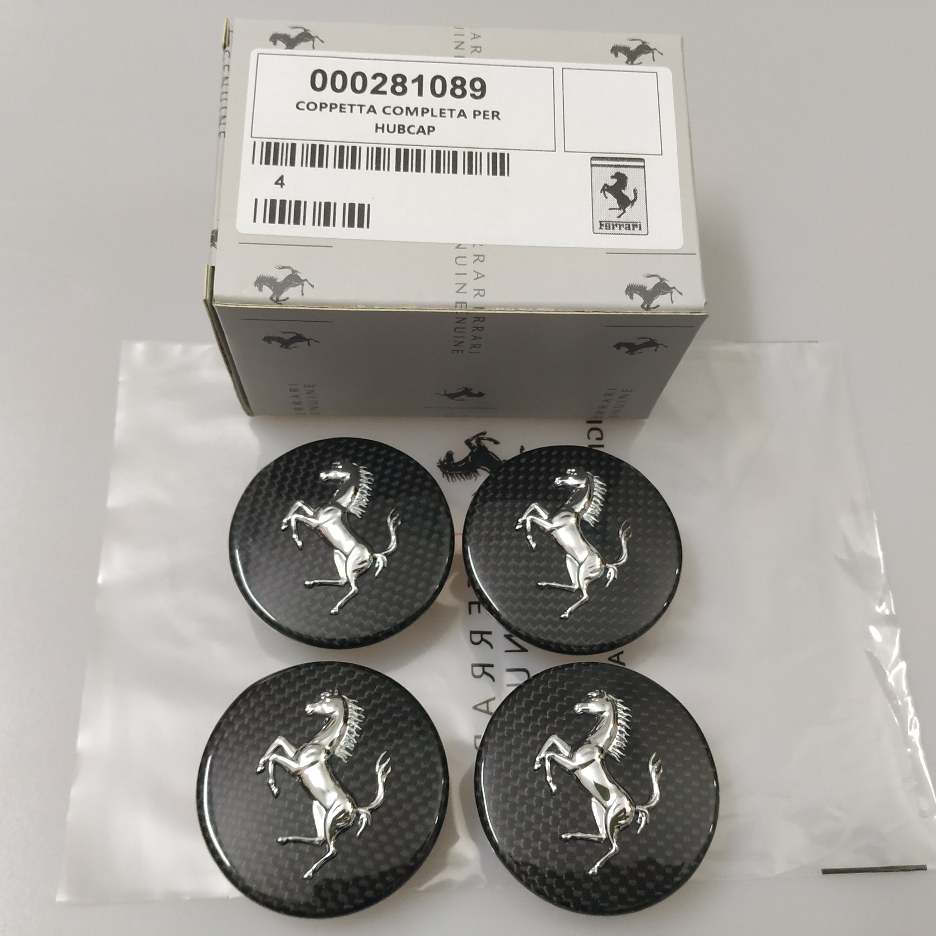 Genuine Ferrari F430 458 California Carbon Fiber Wheel Hub Center Cap Set 281089 Factory