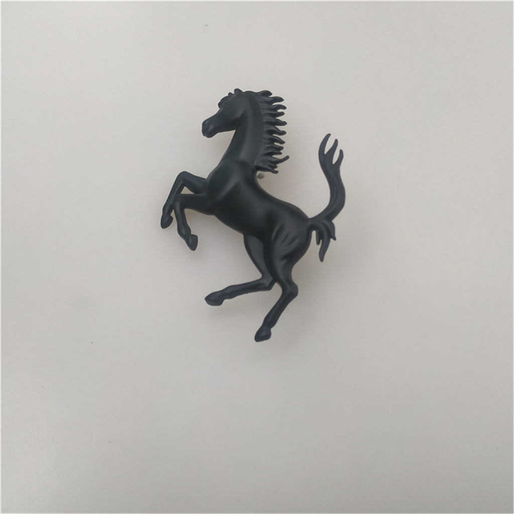 1X Ferrari Roma Front Bumper Matte Black Horse Emblem Badge Italiaspares