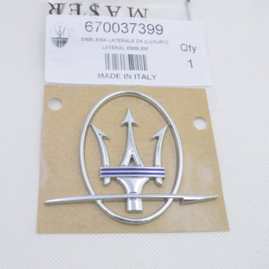 Maserati 2017 Quattroporte Ghibli Trident Right Side Emblem Badge Blue 670037399 Factory