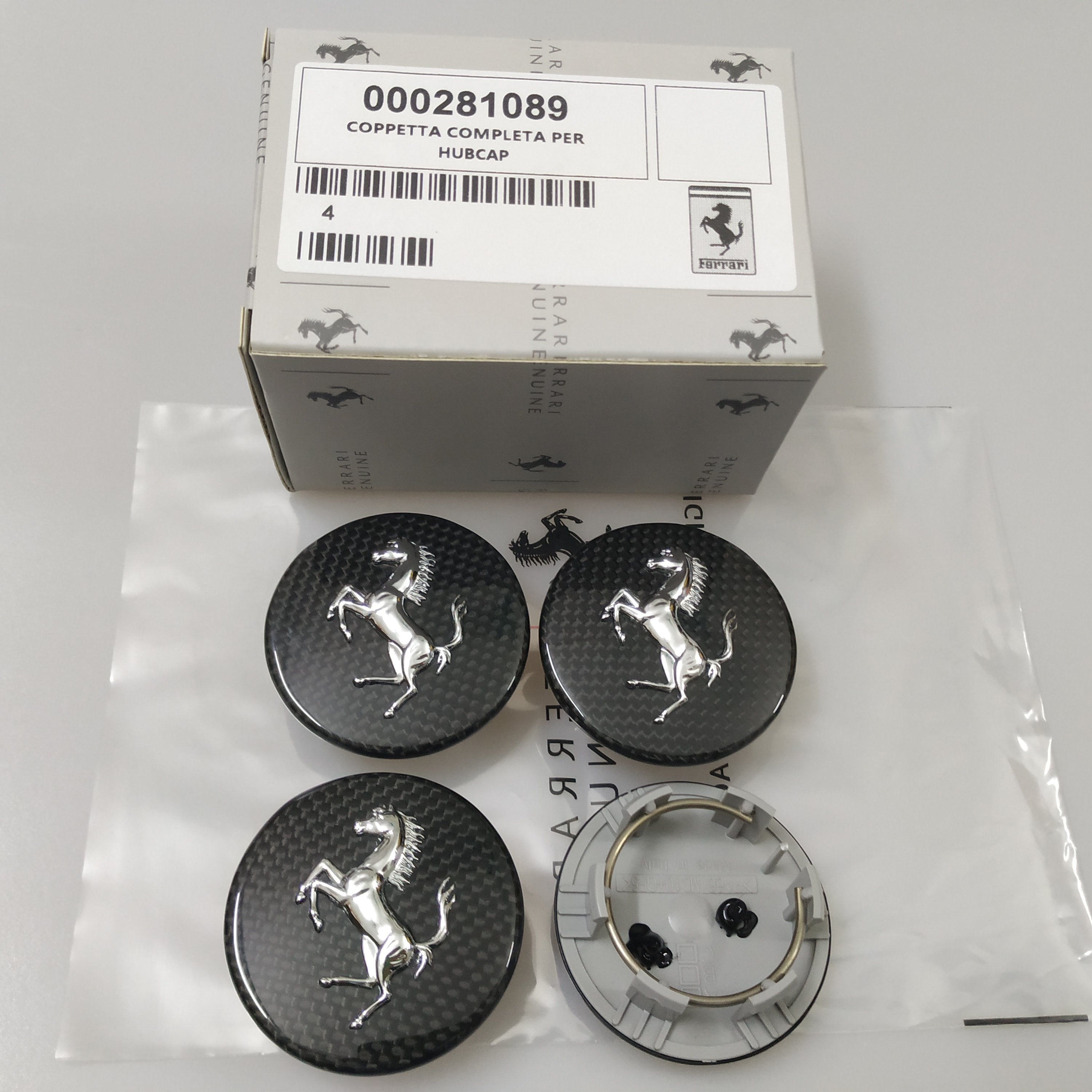 Genuine Ferrari F430 458 California Carbon Fiber Wheel Hub Center Cap Set 281089 Factory