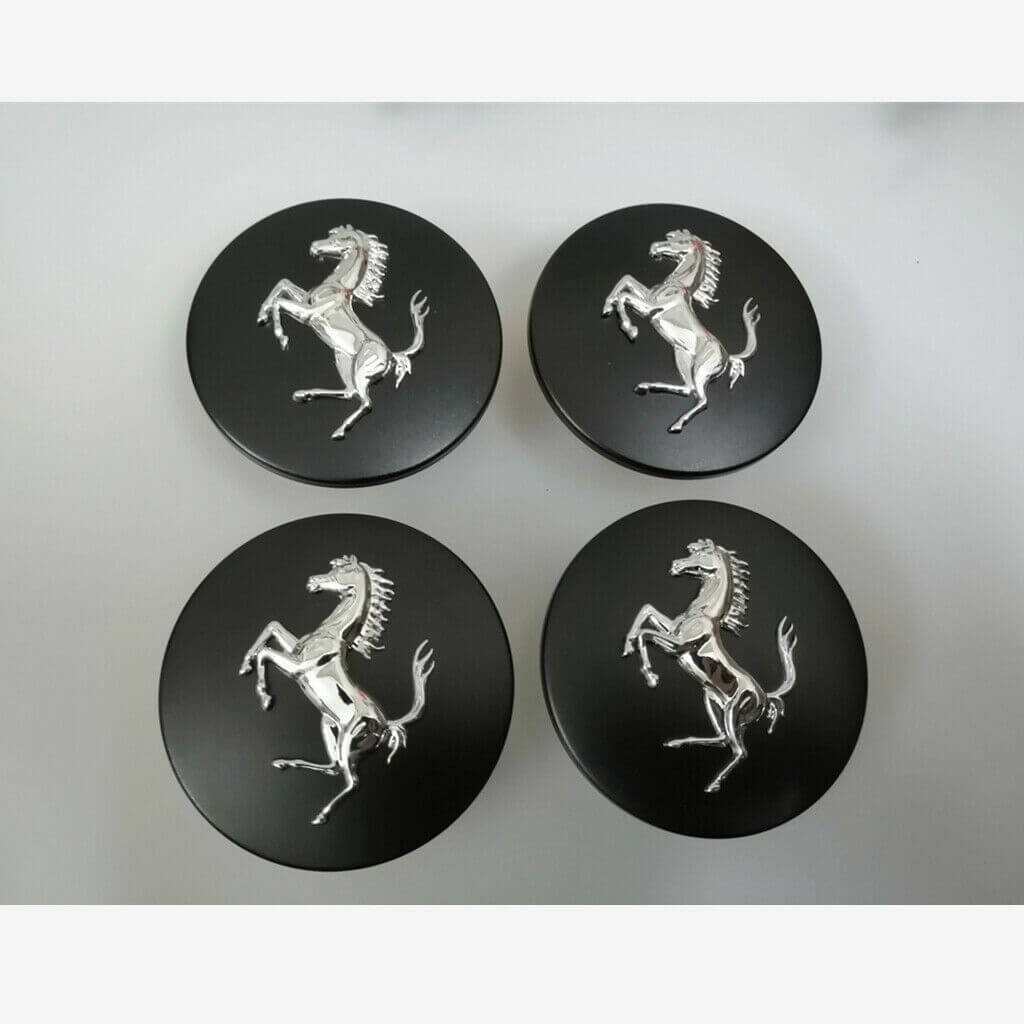 Ferrari 430 458 California Centre Wheel Caps Set Matte Black Italiaspares