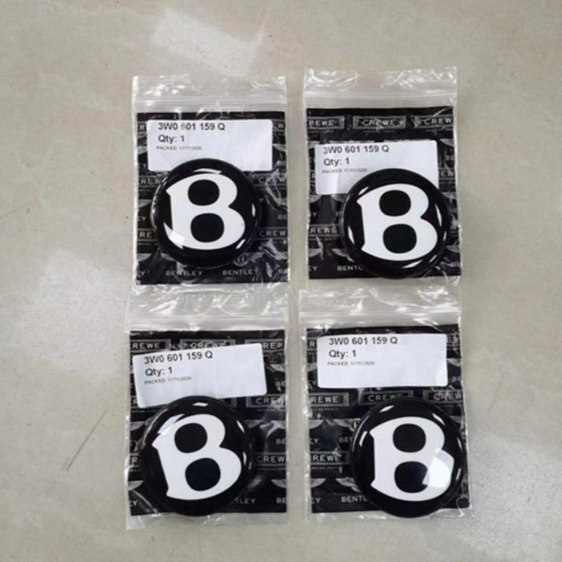 Bentley Continental GT Flying Spur Mulsanne Black Center Cap Hub Badge Kit Factory