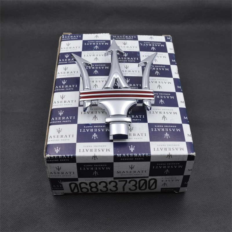 Genuine Maserati Chrome Red Front Grille Emblem Badge Oem 68337300 (1PC) Factory
