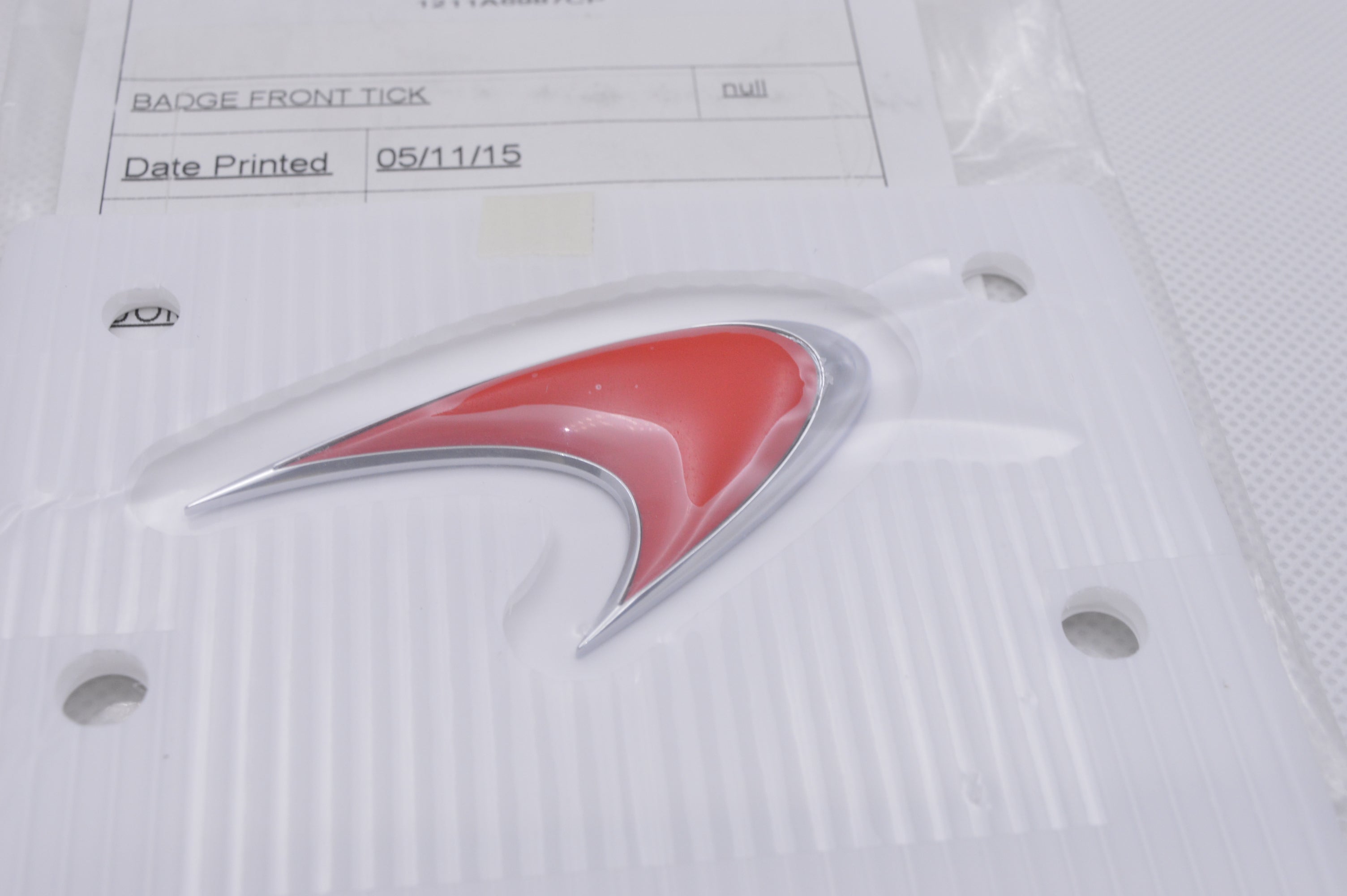 Genuine Mclaren MP4-12C Front Hood Red Emblem Badge#1211A6987CP (1PC) Factory