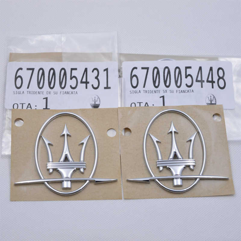 Maserati Quattroporte GranTurismo RH&LH Side Emblem Badge #670005448 670005431 Italiaspares