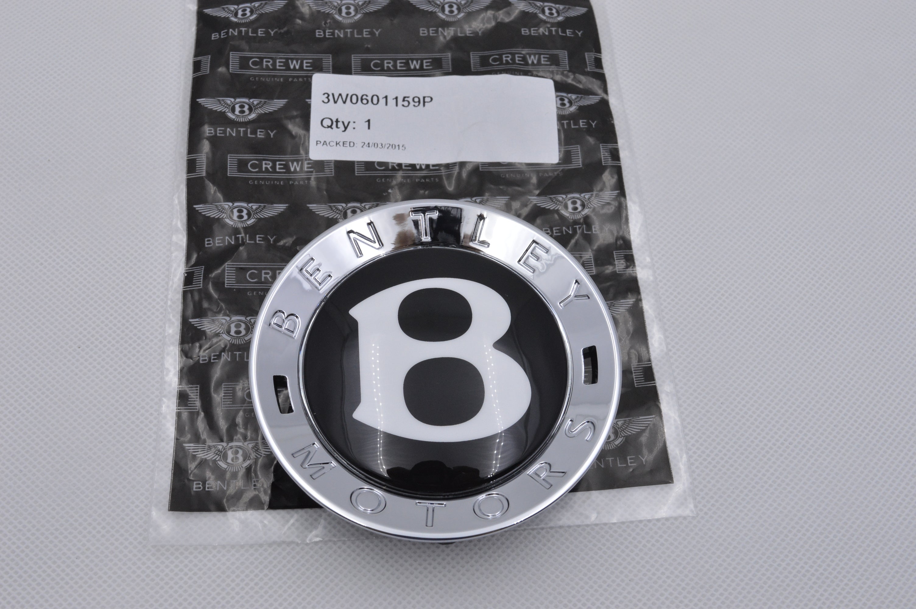 Genuine Bentley Centre Cap With Black"B" Continental GT Spur Mulsanne 3W0601159P Factory