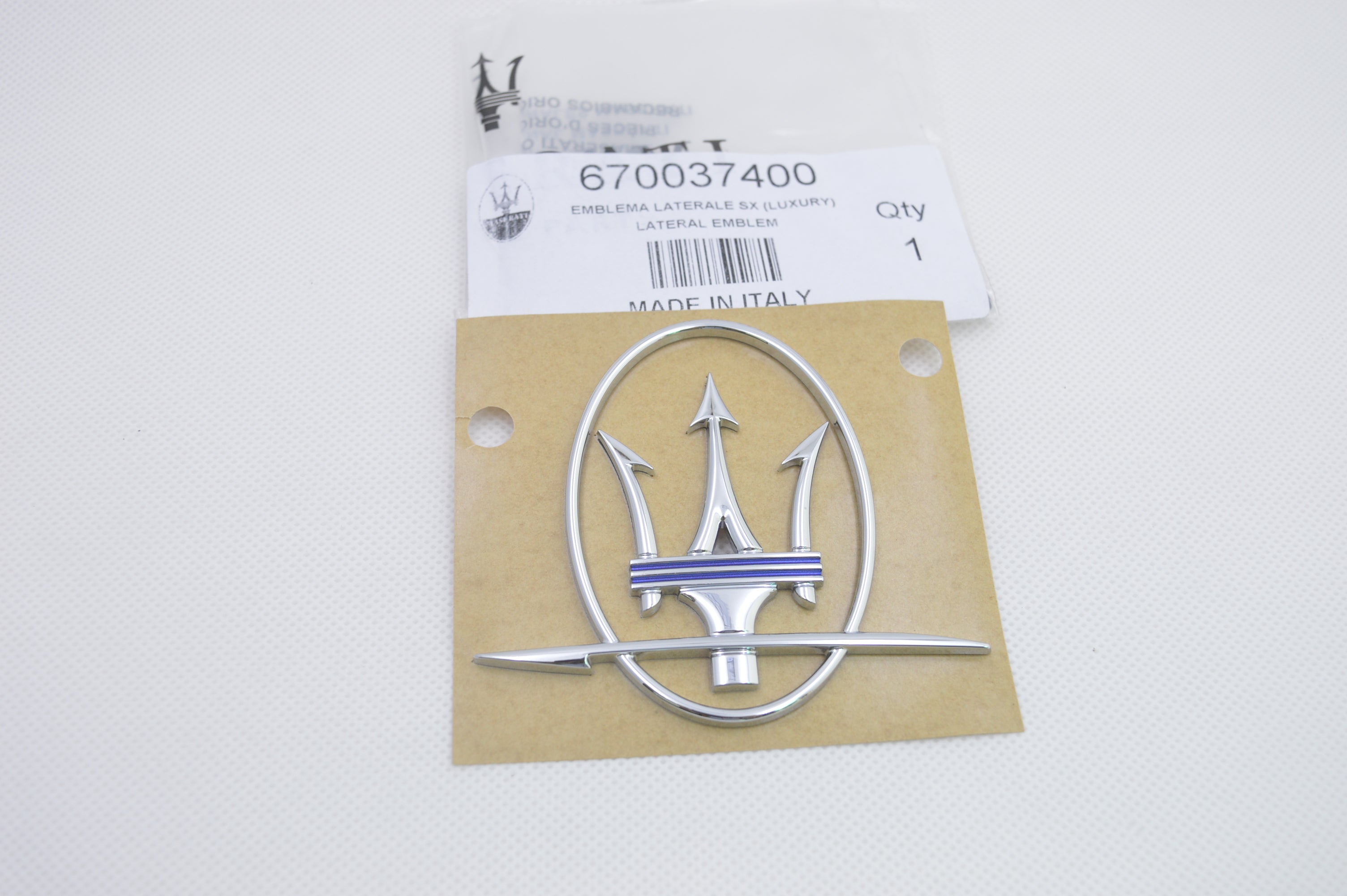 Maserati 2017 Quattroporte Ghibli Trident left&Right Side Emblem Badge Blue Factory