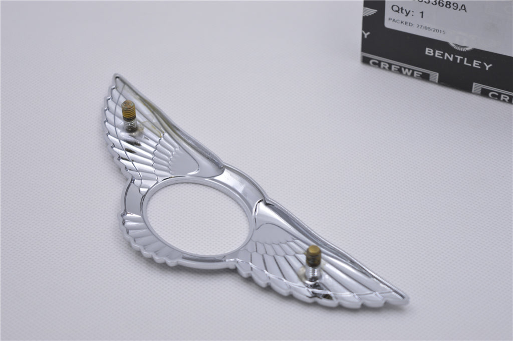 Bentley Continental GT Flying Spur Chrome Badge Rear Metal Wings 3W8853689A OEM Italiaspares