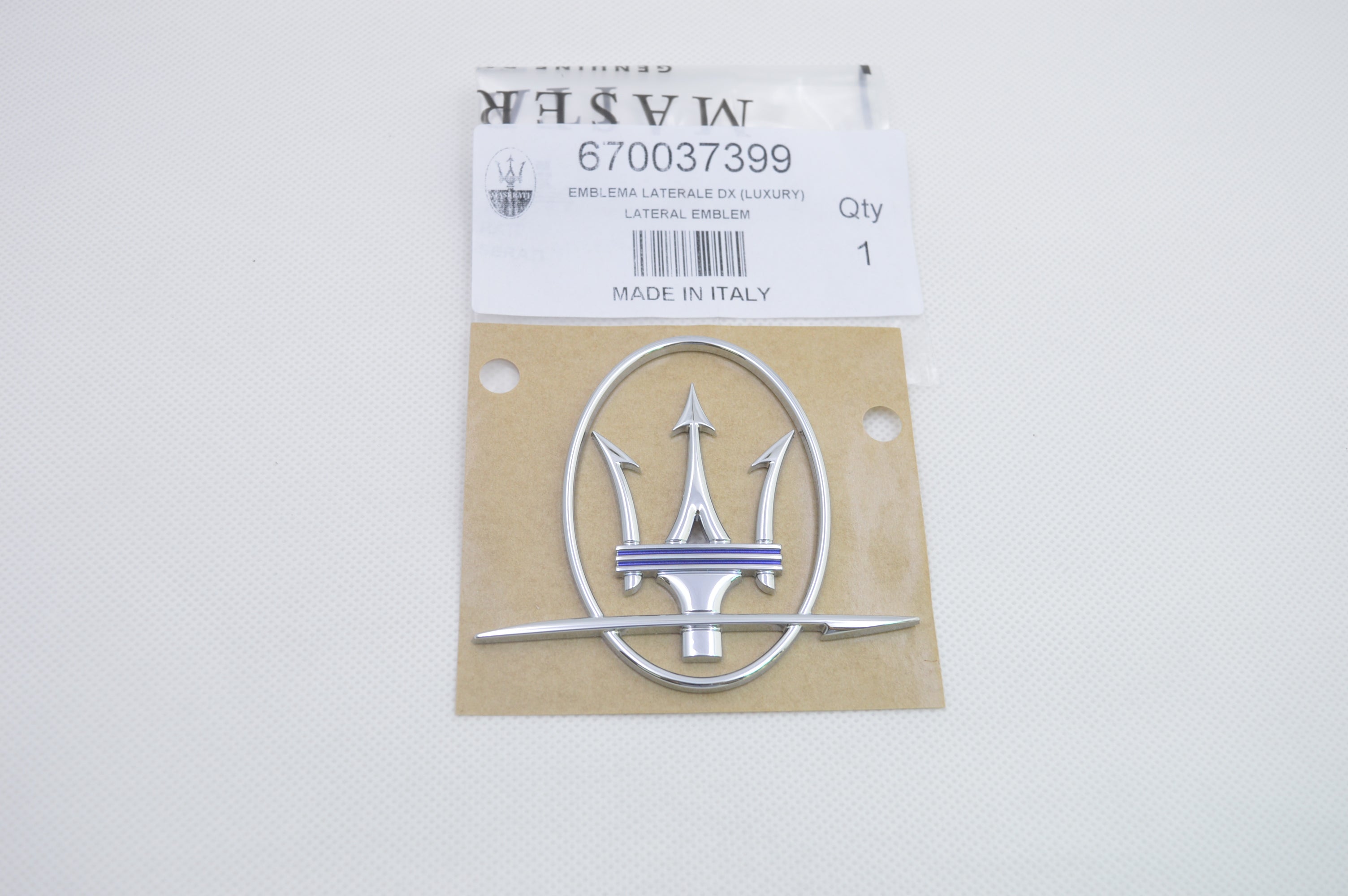 Maserati 2017 Quattroporte Ghibli Trident Right Side Emblem Badge Blue 670037399 Factory