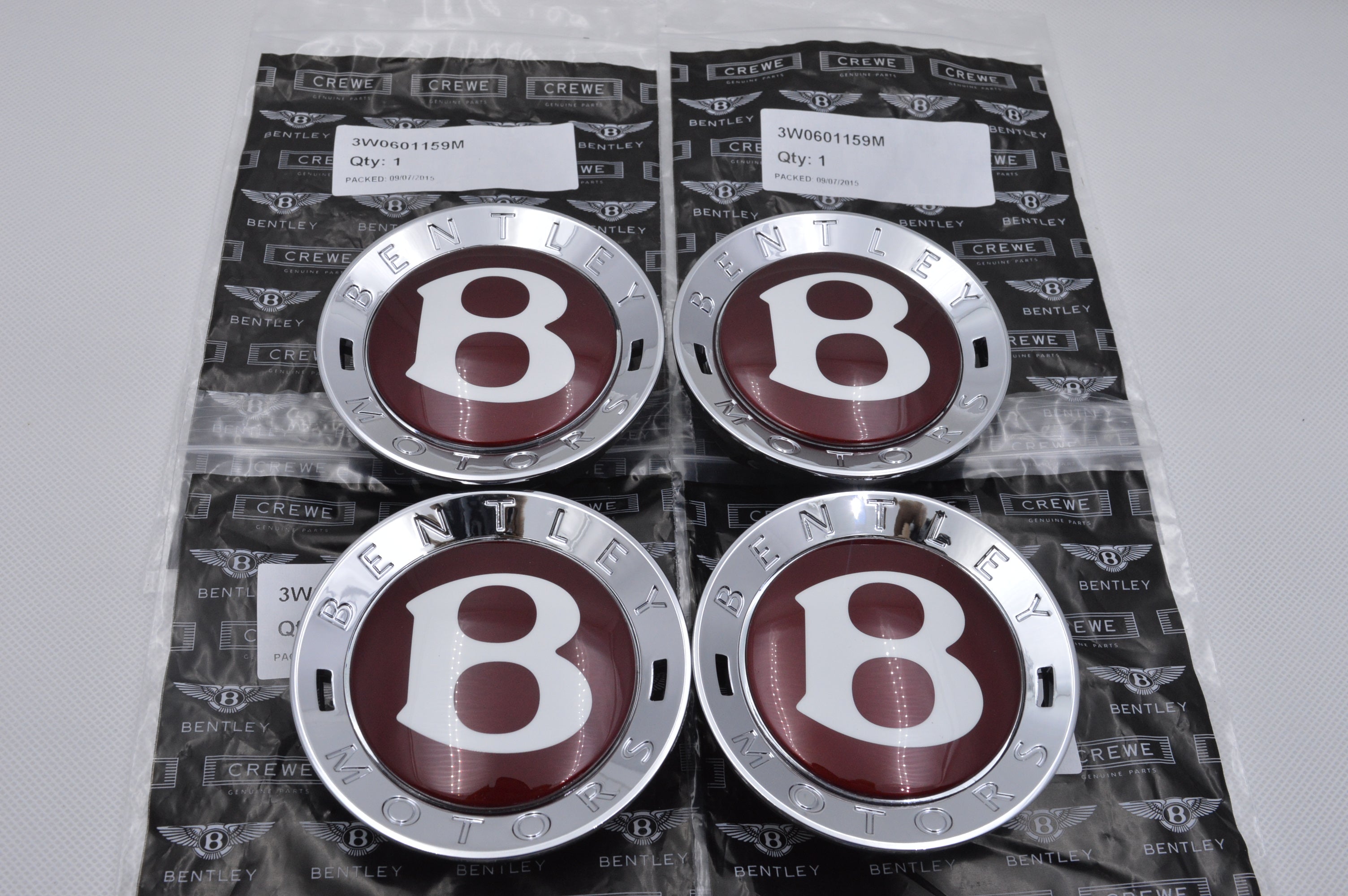 Genuine Bentley Centre Cap Red"B" Continental GT Spur GTC Kit 3W0601159M Factory