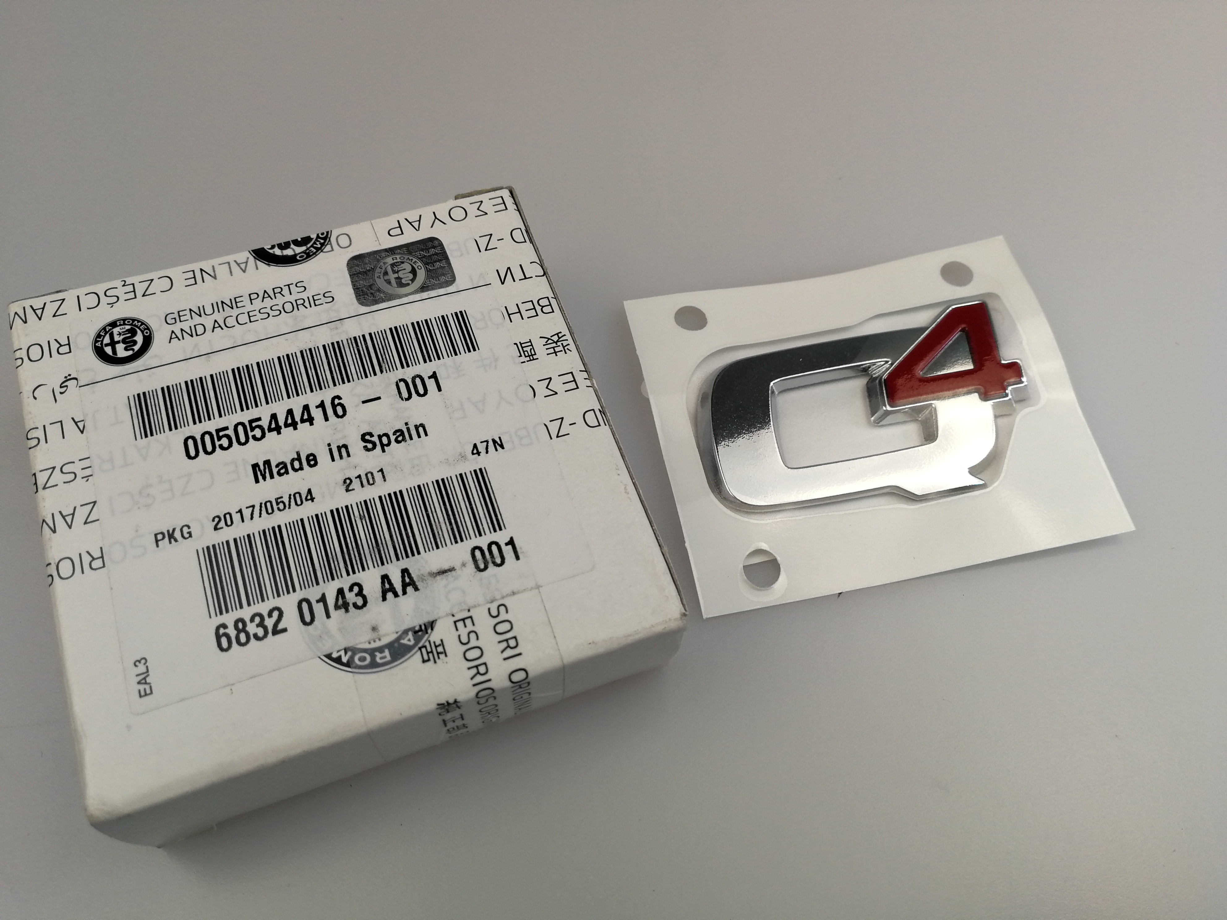 Genuine Alfa Romeo Giulia Q4 Badge Emblem 50544416 Factory