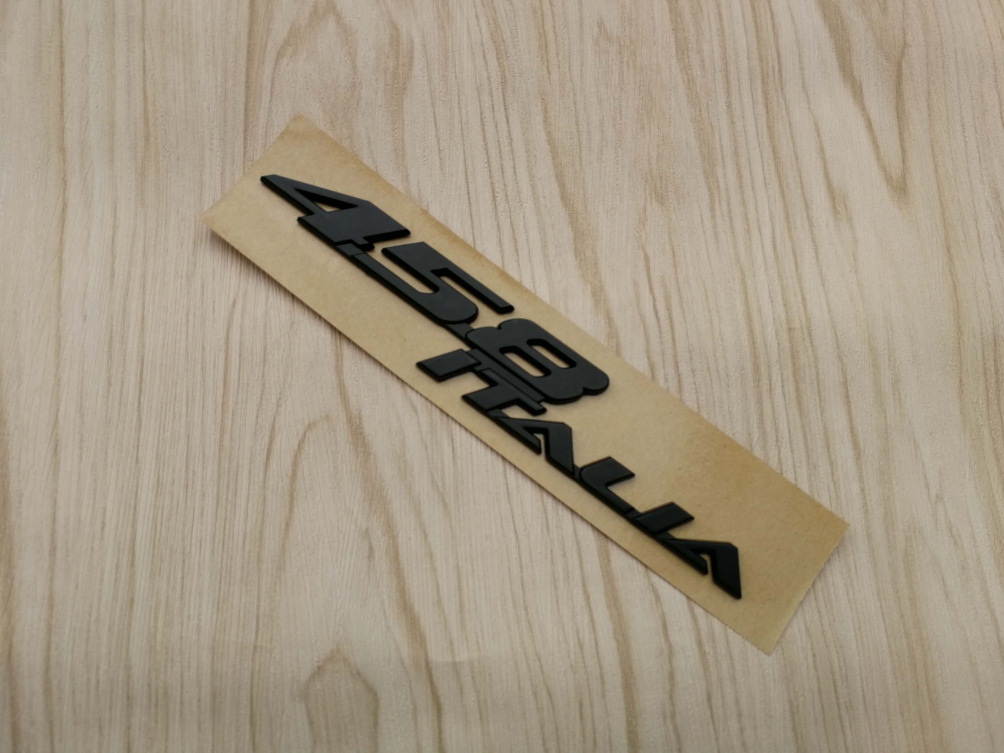 Ferrari 458 Italia Rear Script Emblem Badge Matt black 1 Piece Italiaspares