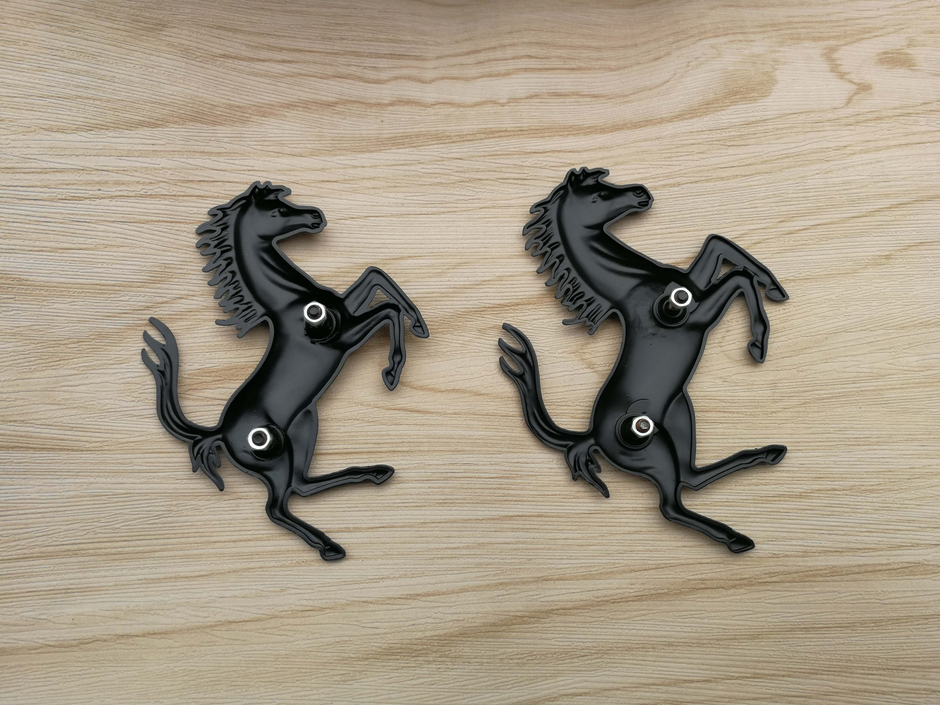 Ferrari 458 Italia&Spider Front&Rear Bumper Horse Badge Emblem Kit Gloss Black Italiaspares