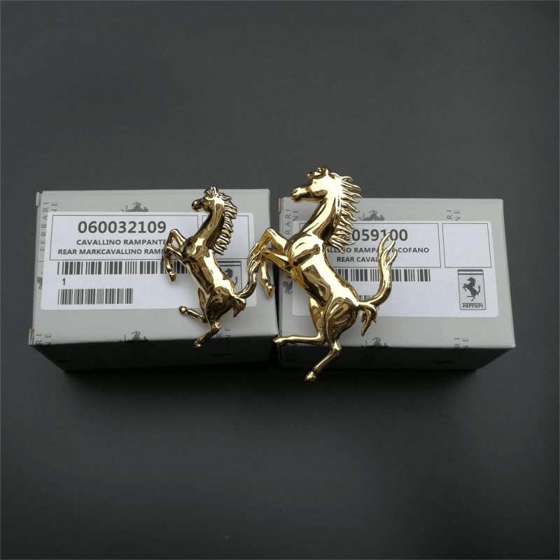 Ferrari 458 Italia&Spider Front&Rear Bumper Gold Horse Badge Emblem Kit Italiaspares