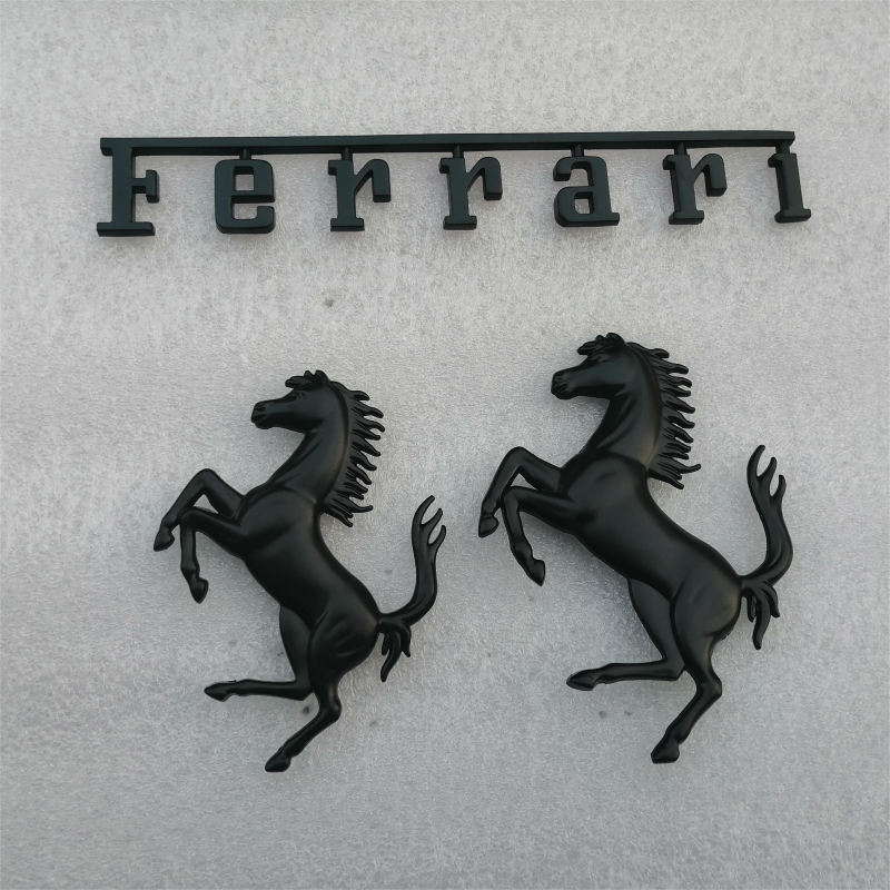 Ferrari California FERRARI Front Rear Bumper Horse Badge Emblem Set Black Italiaspares