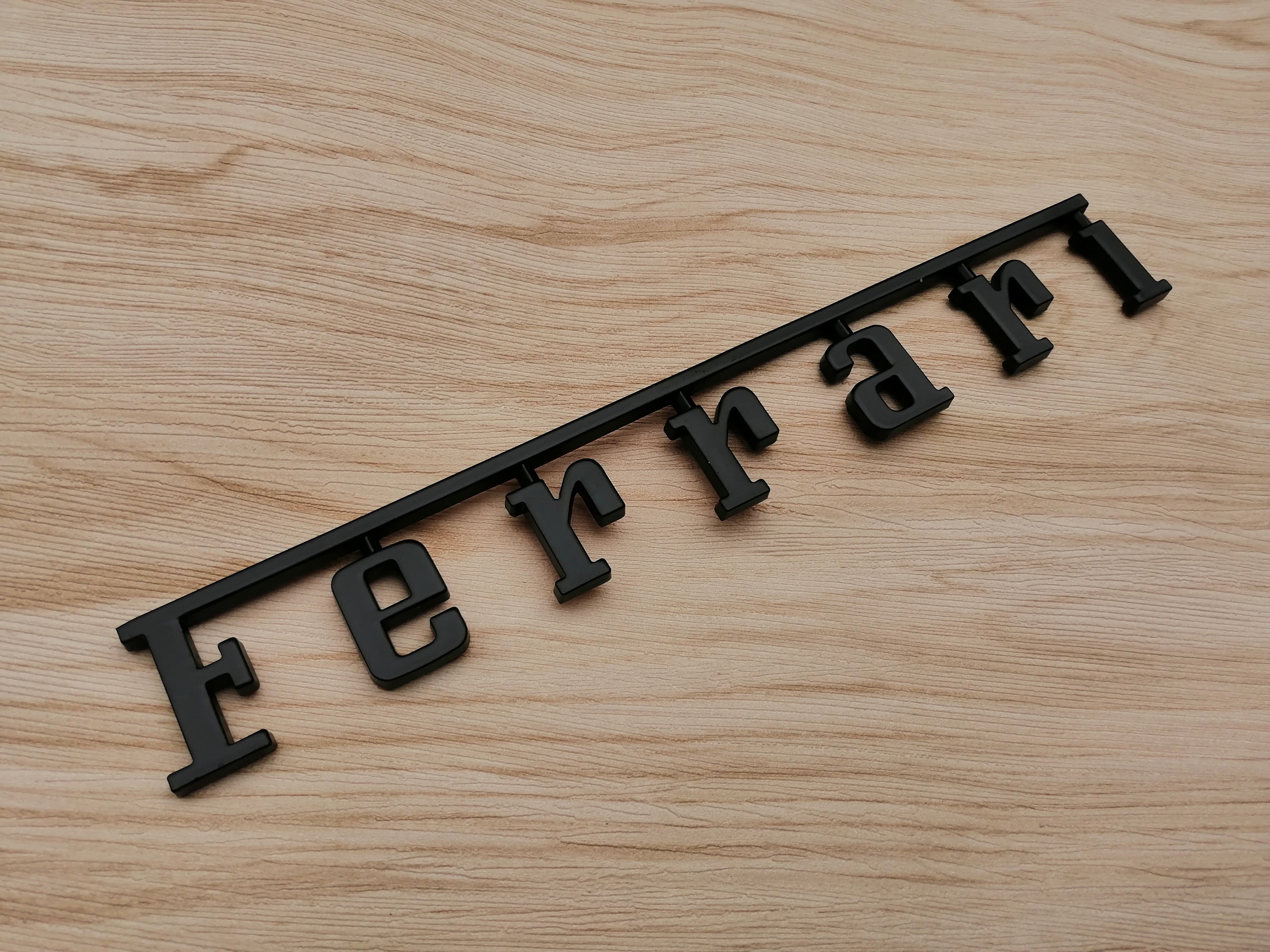 Ferrari 458 Italia Front & Rear Horse Emblem Script & Wheel Caps Kit Matte Black Italiaspares