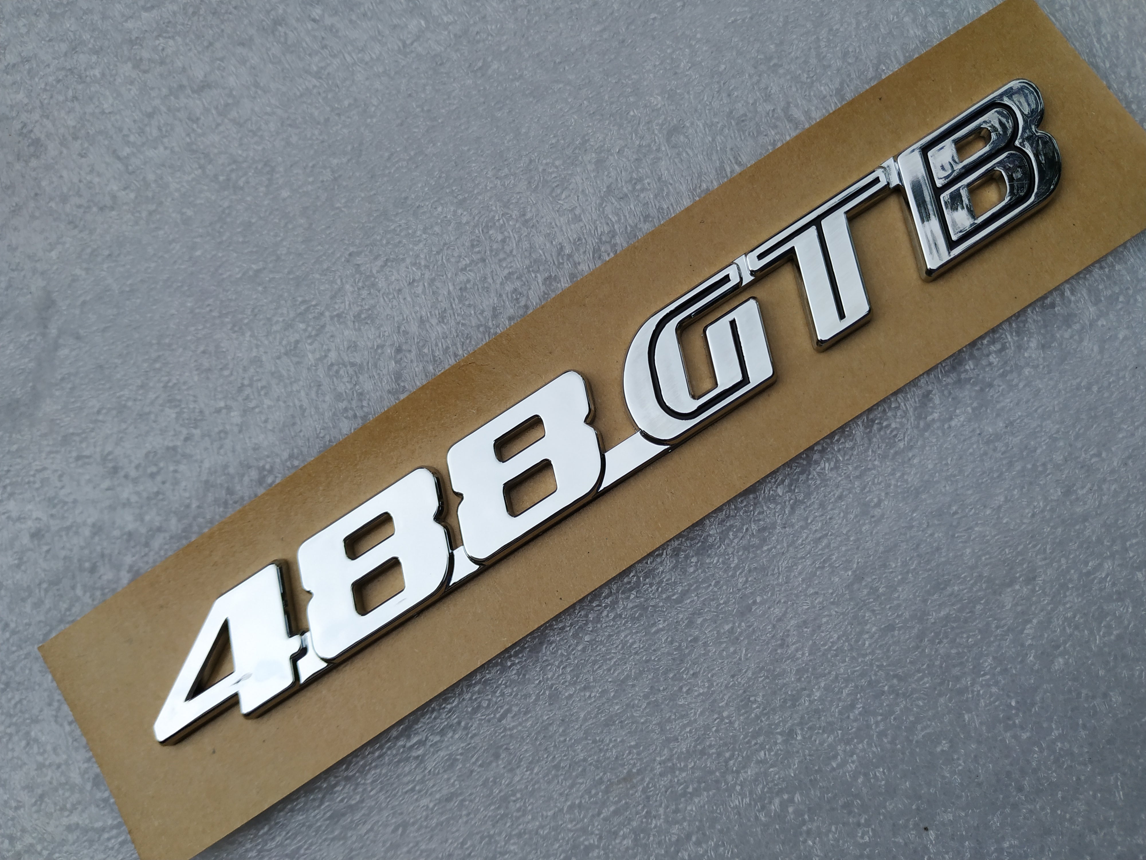 Ferrari 488 GTB Silver Rear Badge Emblem Italiaspares