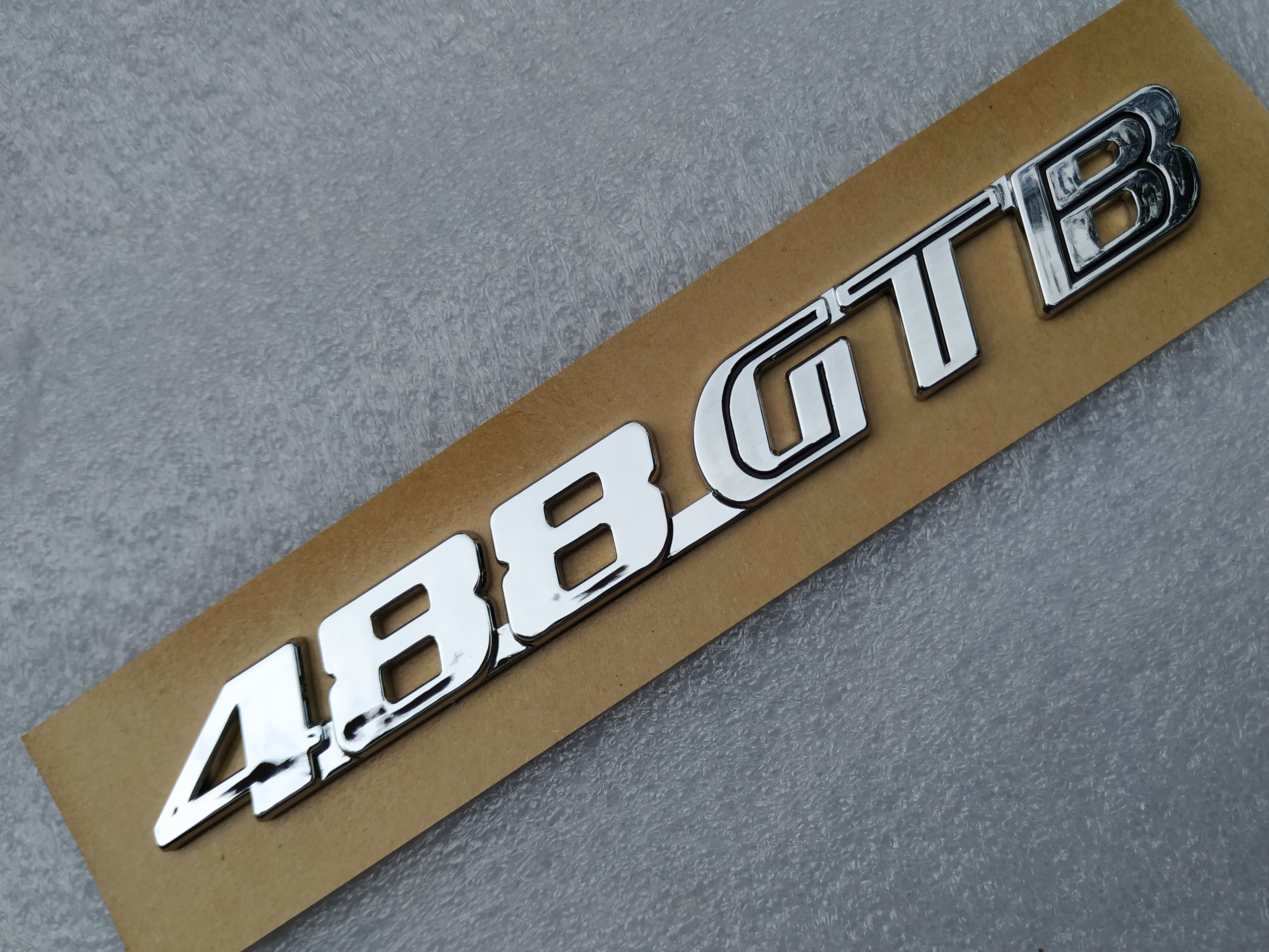 Ferrari 488 GTB Silver Rear Badge Emblem Italiaspares
