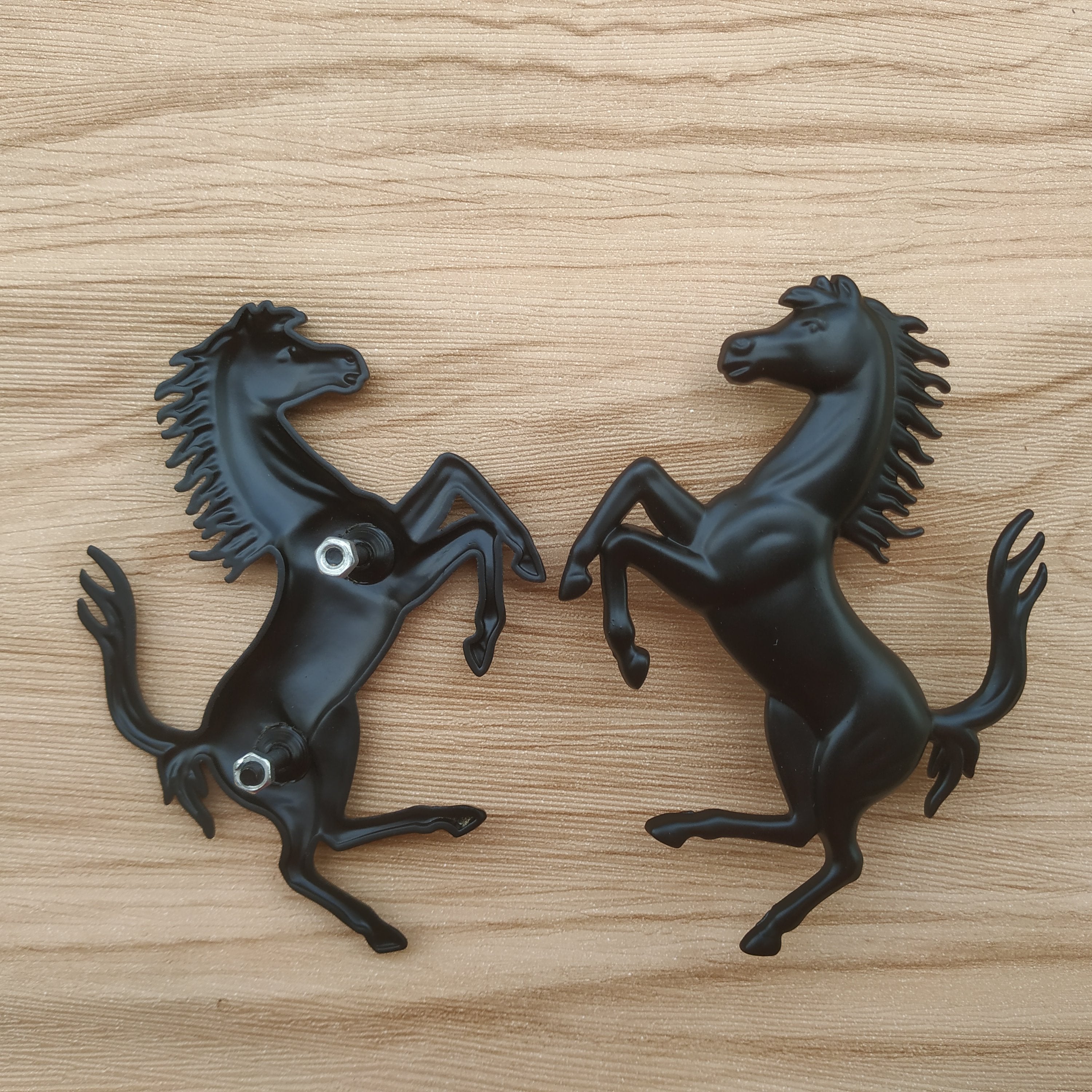 Ferrari 812 Front & Rear Horse Emblem Script & Wheel Caps Kit Matte Black Italiaspares