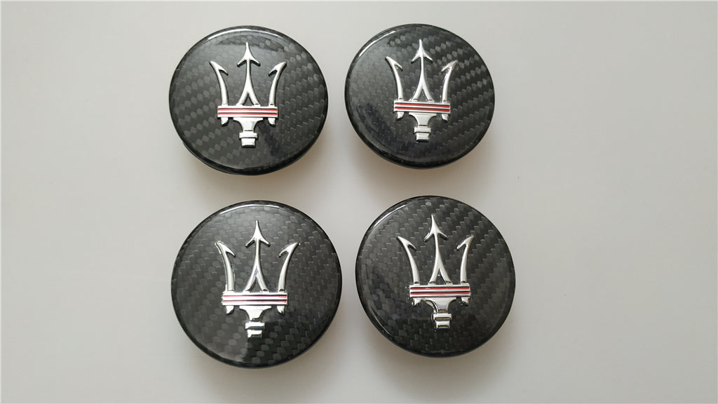 Maserati Granturismo MC Rear Badge&Flag Skirt Badge &Carbon Fiber Wheel Caps Kit Italiaspares