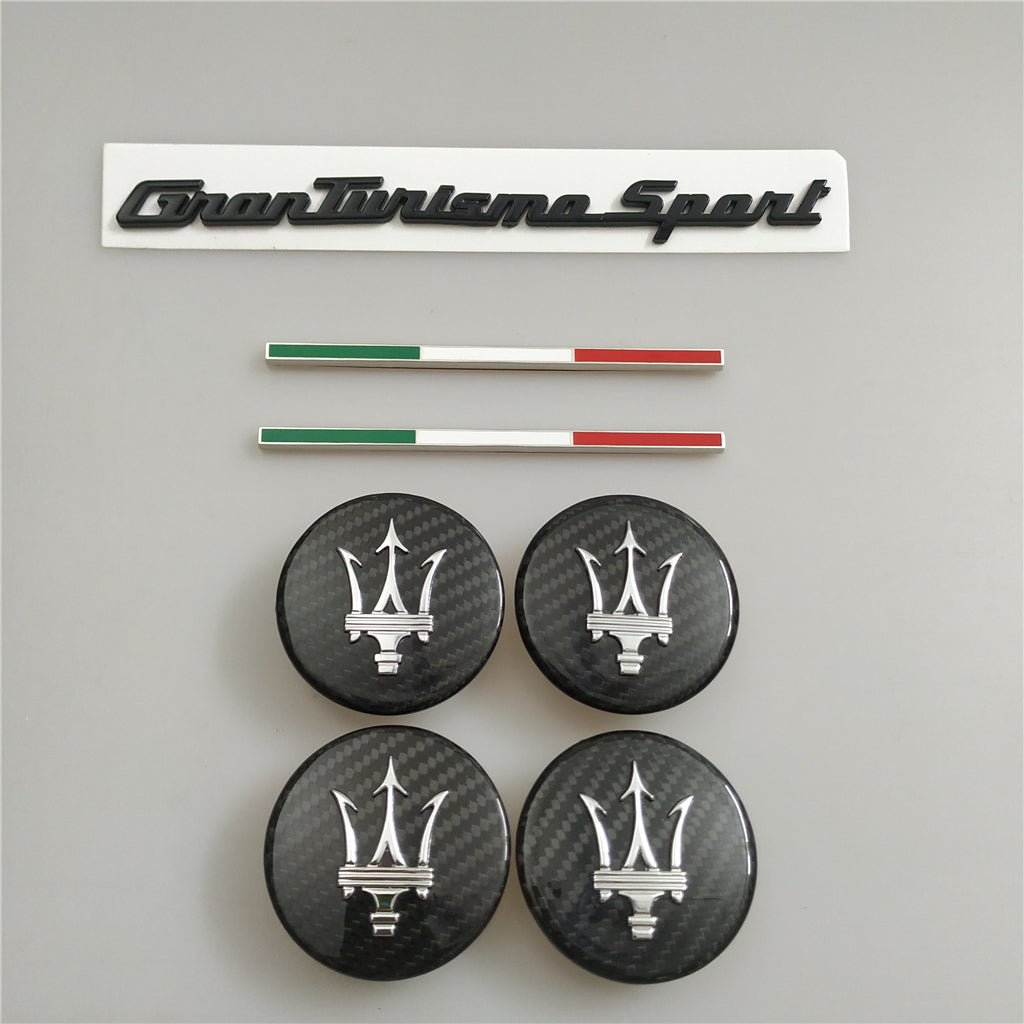 Maserati Granturismo Sport Rear Badge&Skirt Badge&Carbon Fiber Wheel Caps Kit Italiaspares