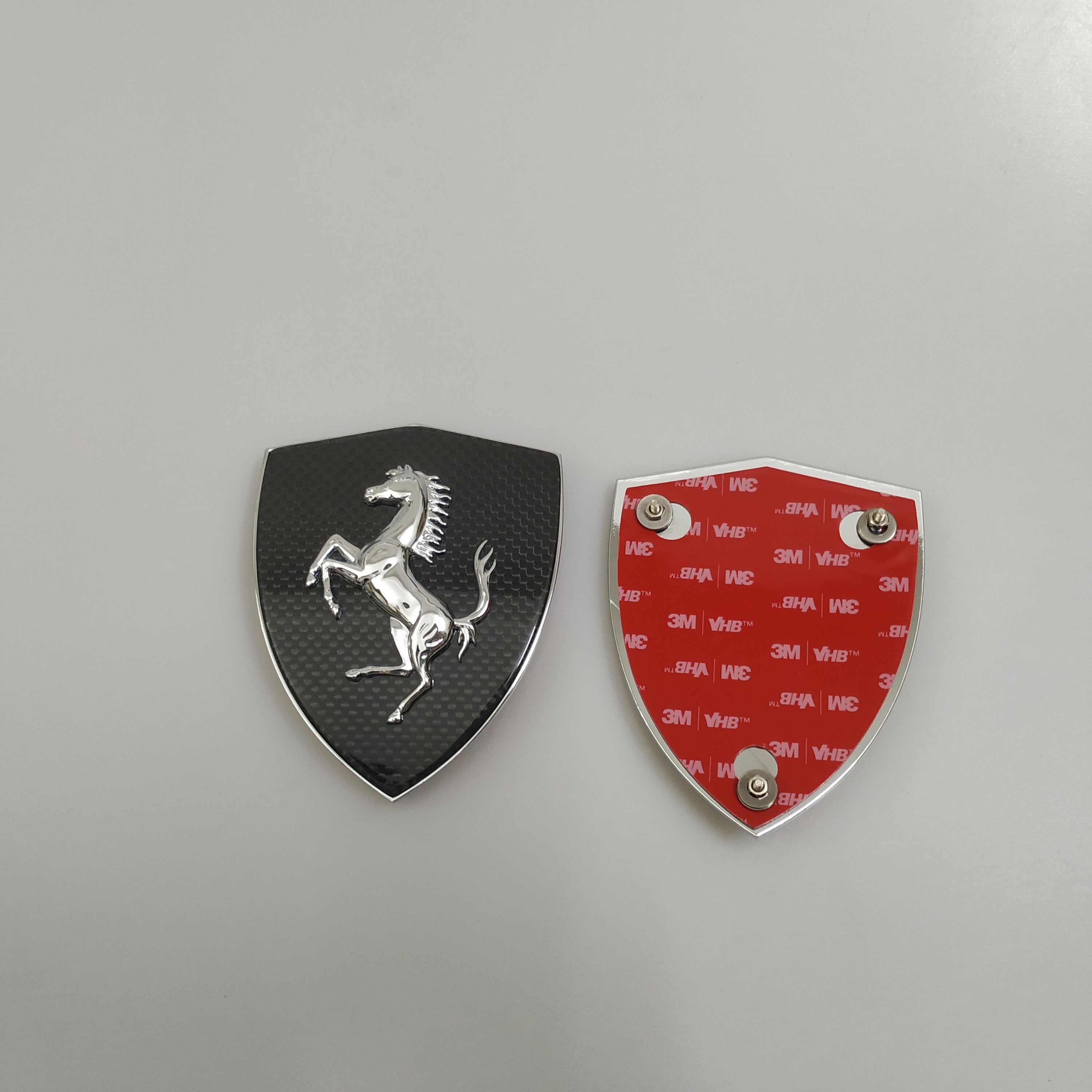 Ferrari F8 Carbon Fiber Fender Shield badge Emblem Kit Italiaspares