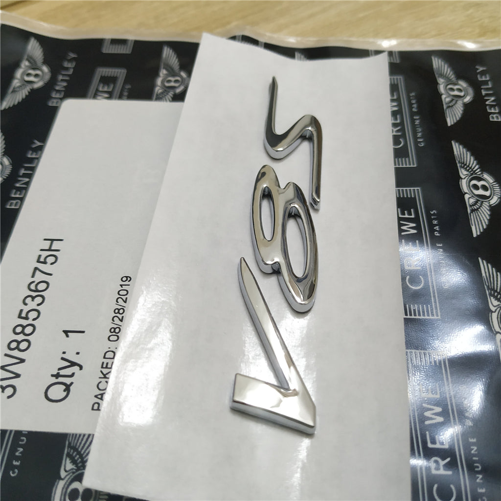 2X Bentley Flying Spur V8S Badge Emblem Silvery Color 3W8853675H Factory